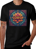 Lotus Flower Graphic Tee - Artistic Design