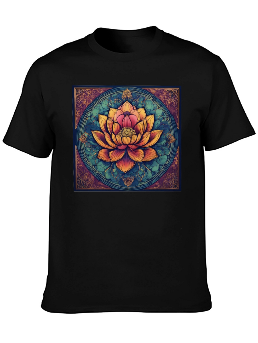 Lotus Flower Graphic Tee - Artistic Design