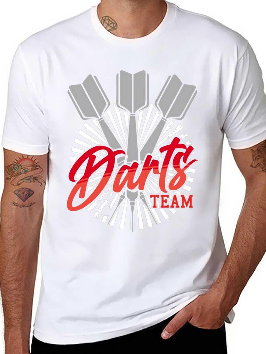 Darts Team Graphic Tee - Black Cotton Blend
