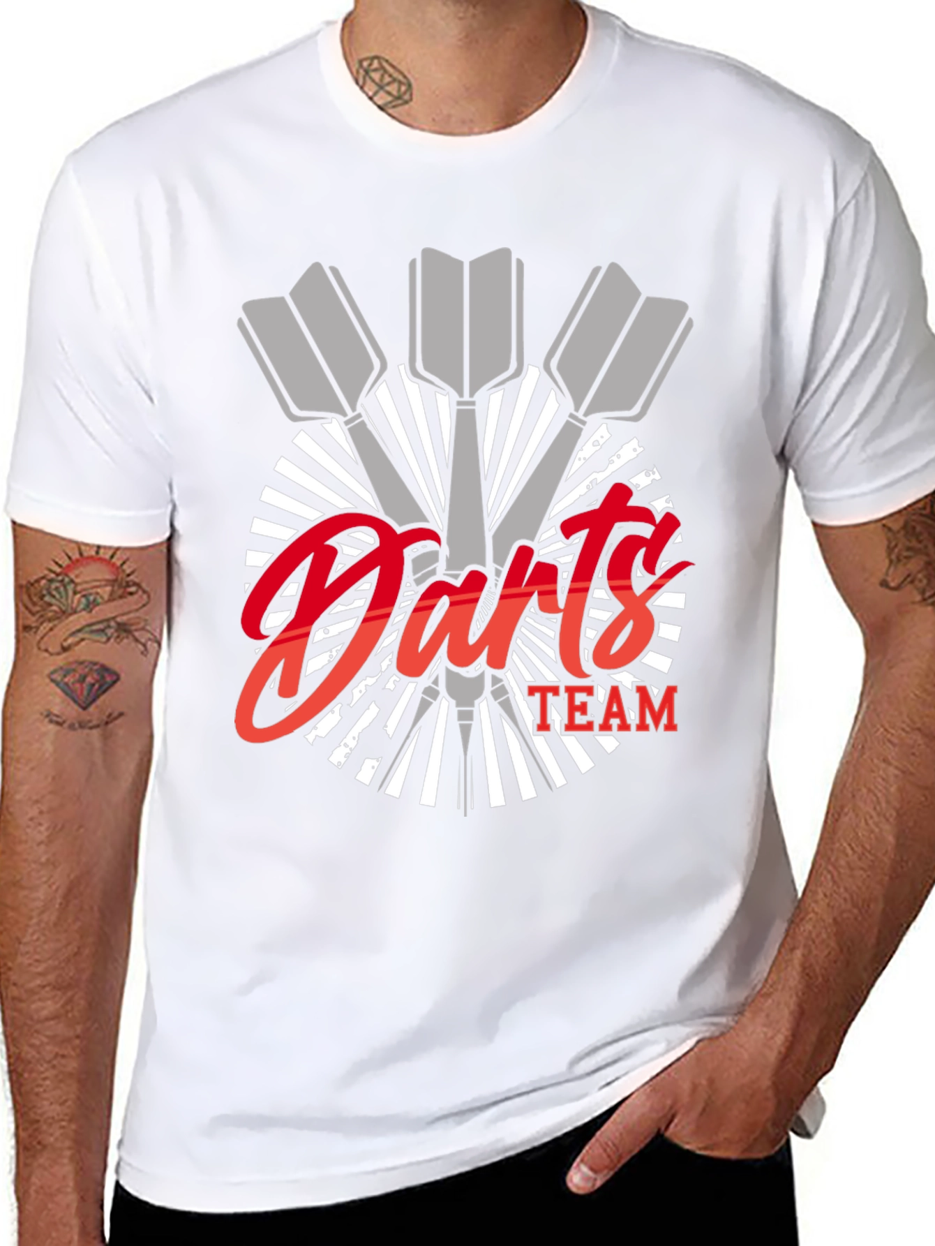 Darts Team Graphic Tee - Black Cotton Blend