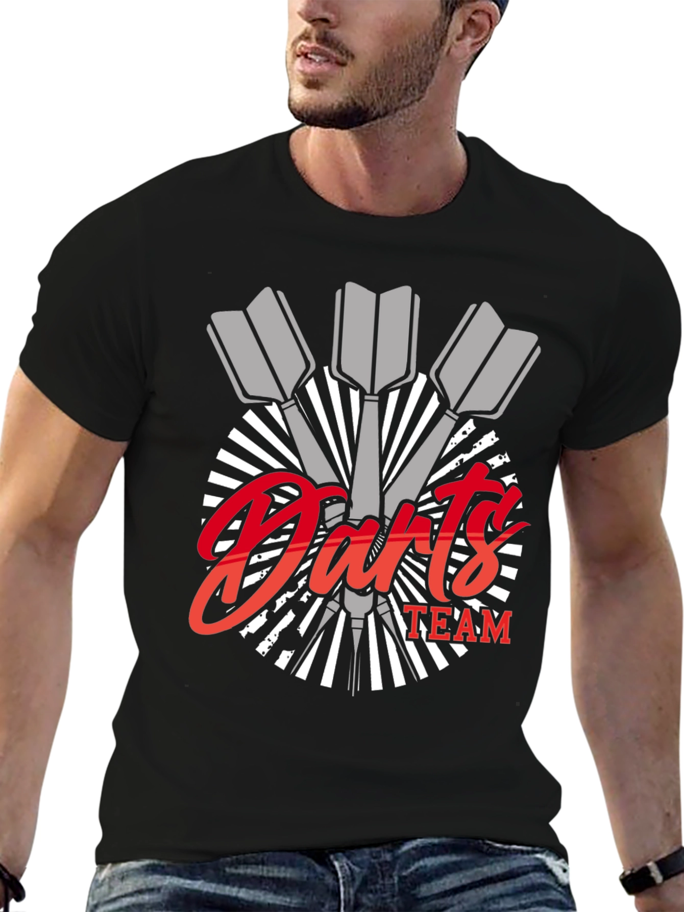Darts Team Graphic Tee - Black Cotton Blend