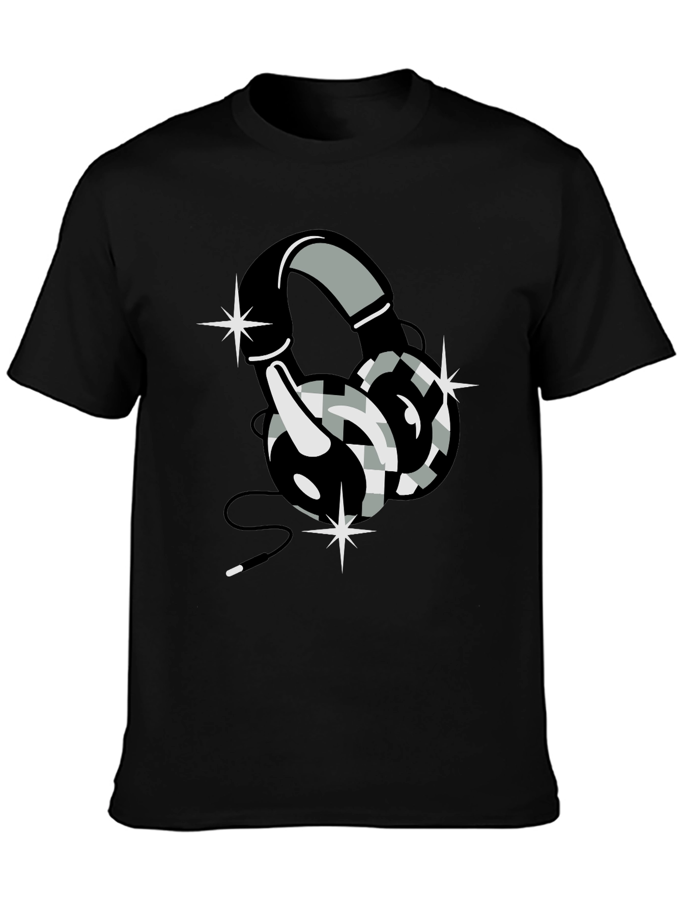 Headphone Graphic Tee - Black