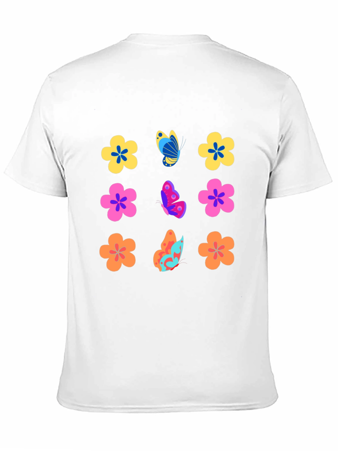 Floral Butterfly Black T-Shirt