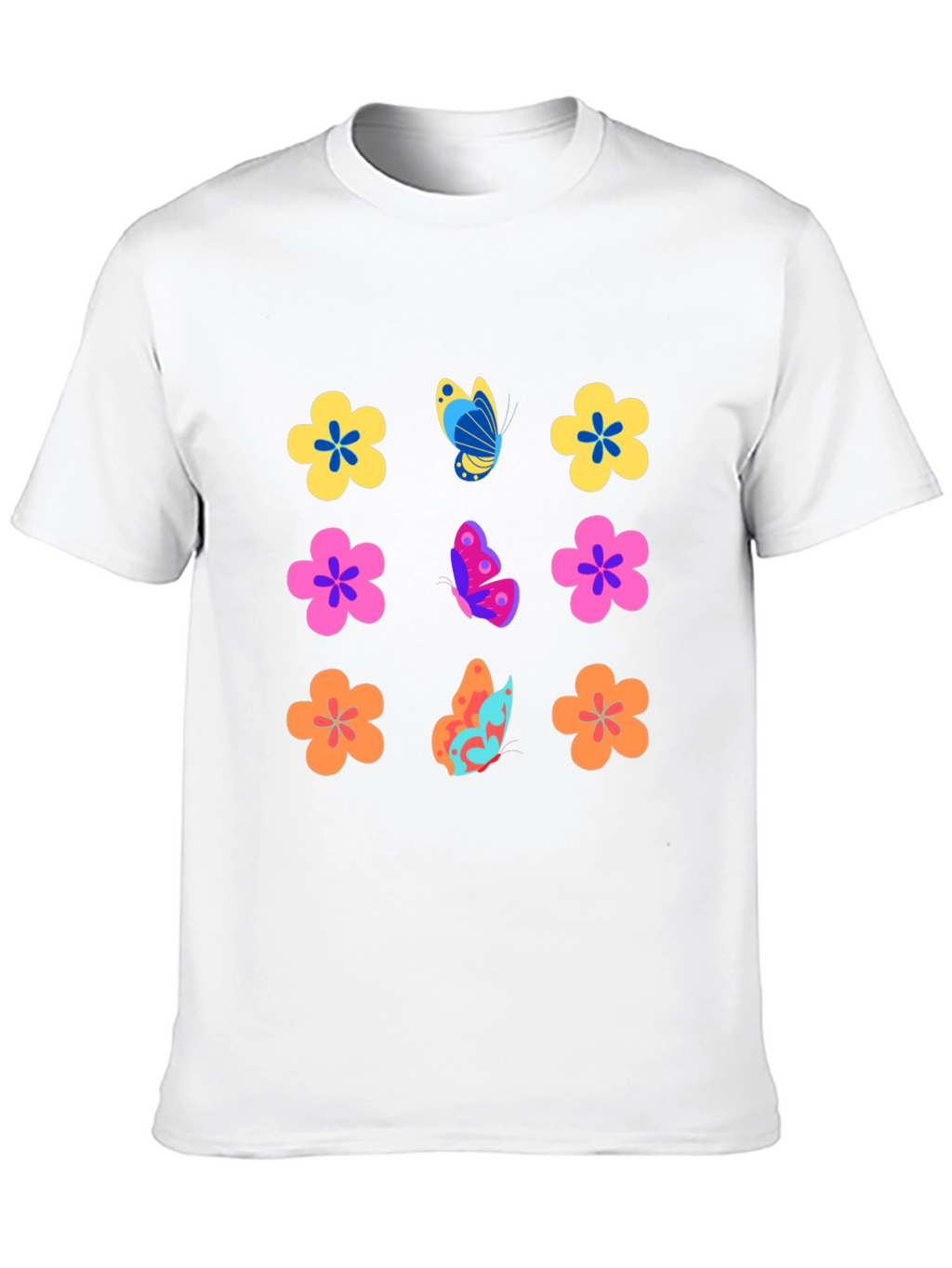Floral Butterfly Black T-Shirt