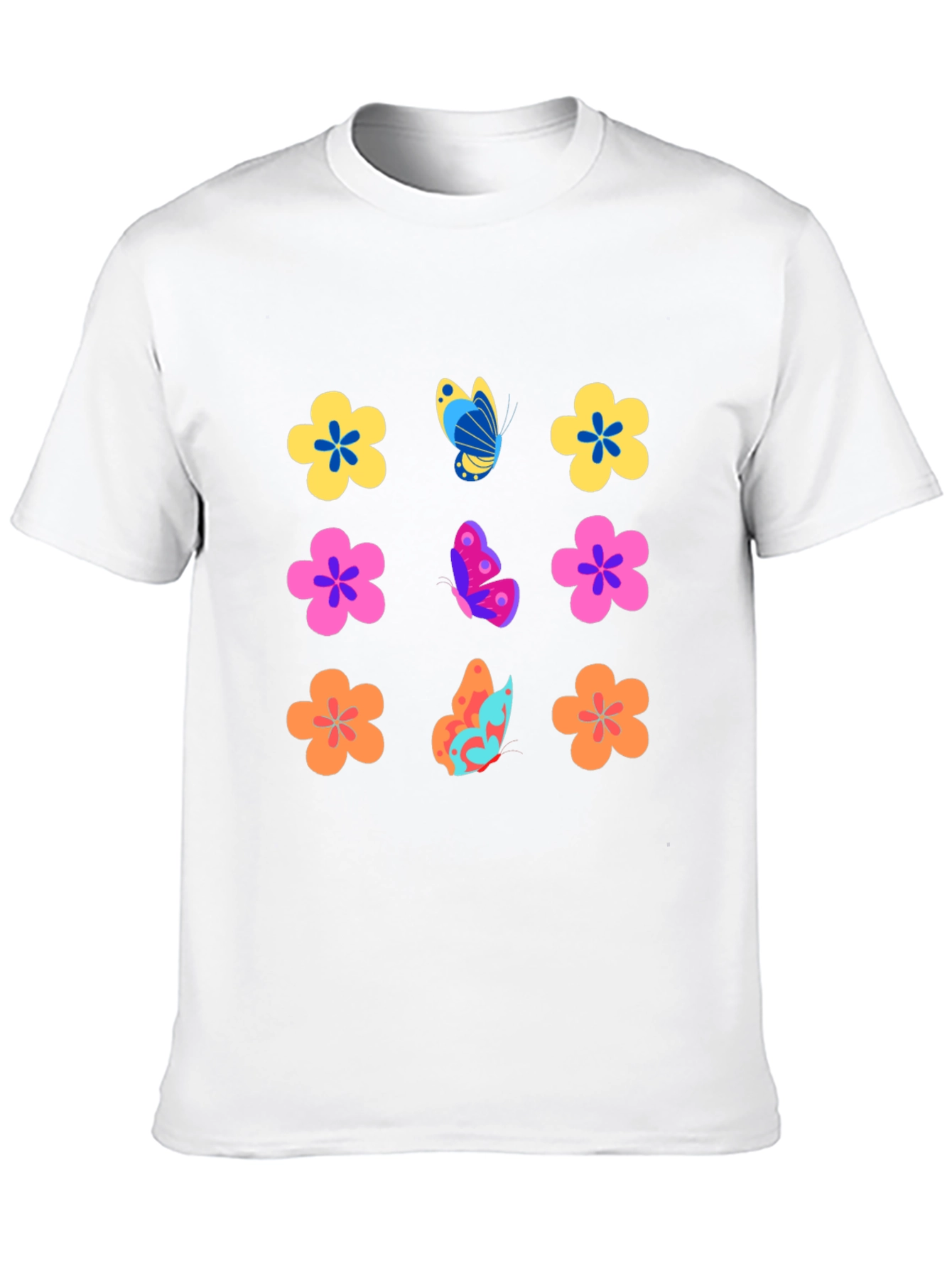 Floral Butterfly Black T-Shirt