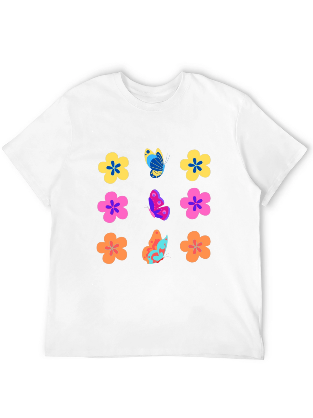 Floral Butterfly Black T-Shirt