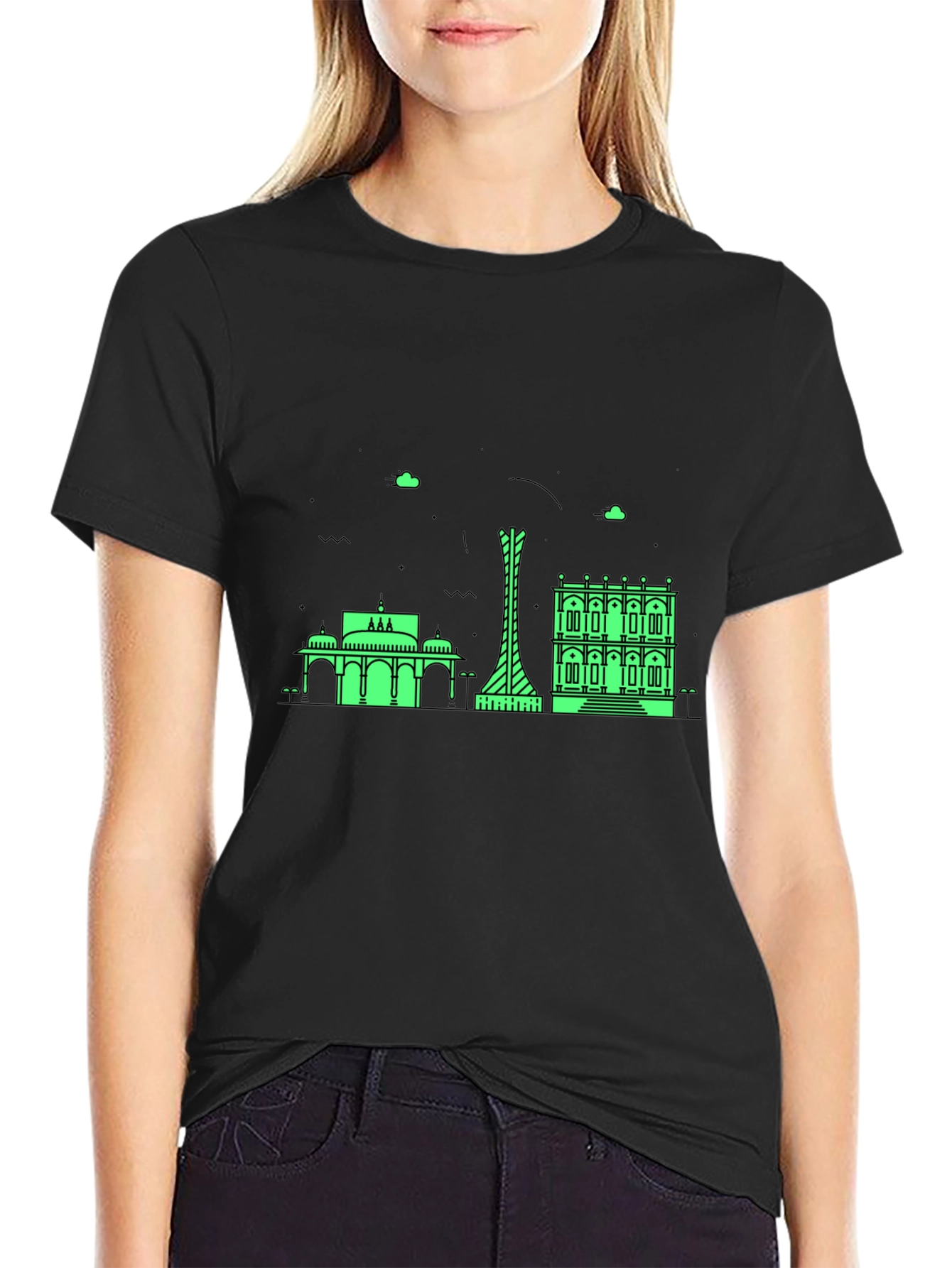 Cityscape Graphic Tee - Modern Black T-Shirt