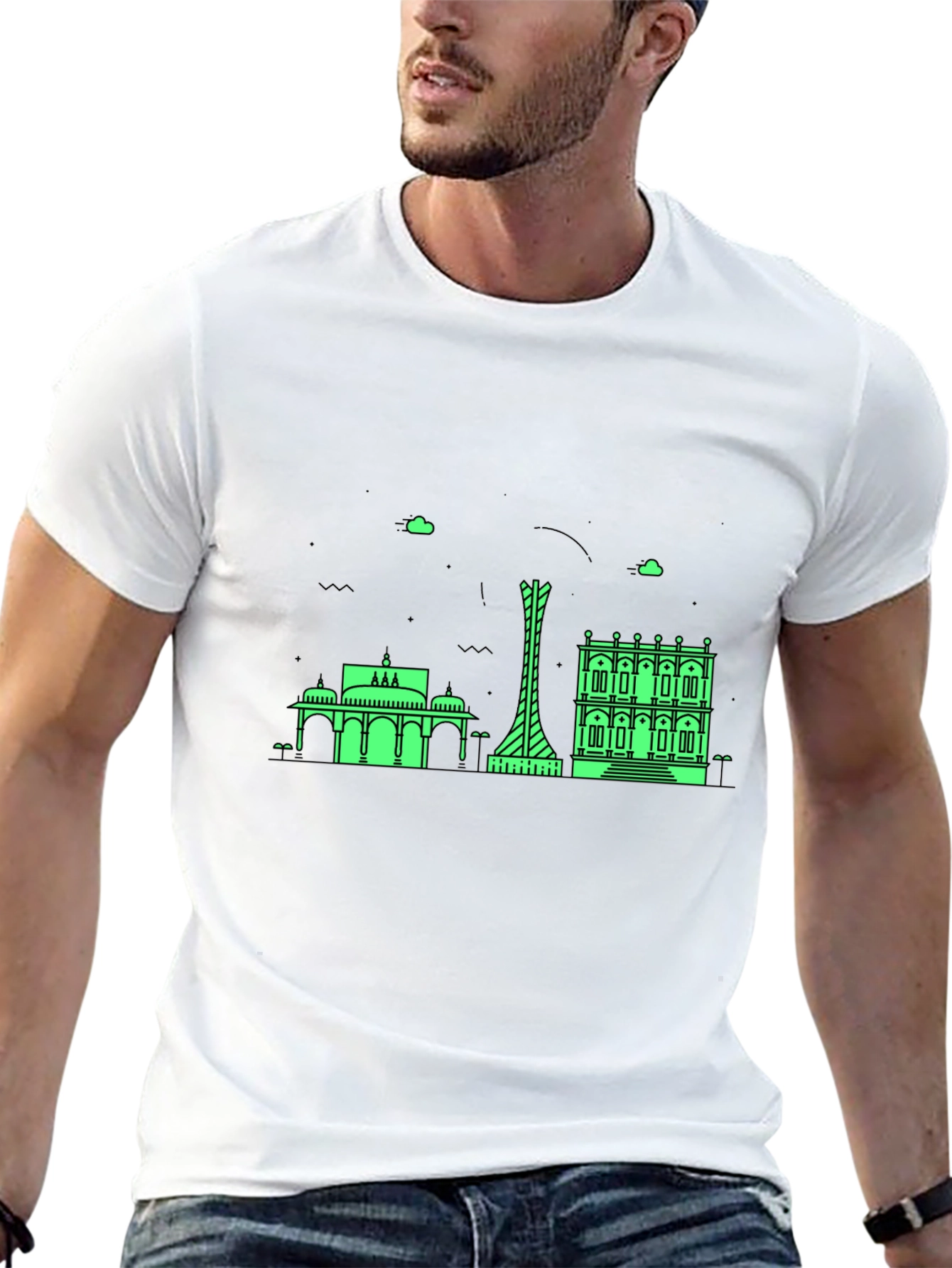 Cityscape Graphic Tee - Modern Black T-Shirt