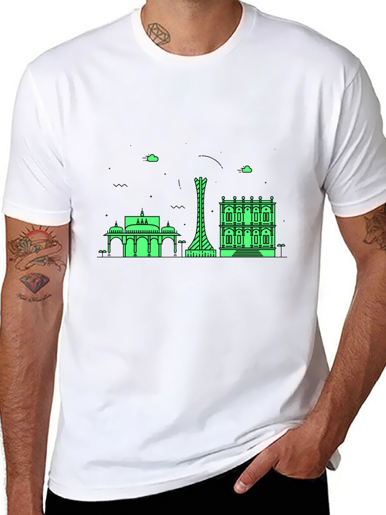 Cityscape Graphic Tee - Modern Black T-Shirt