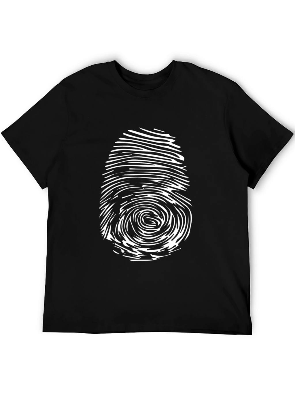 Unique Fingerprint Graphic Black T-Shirt