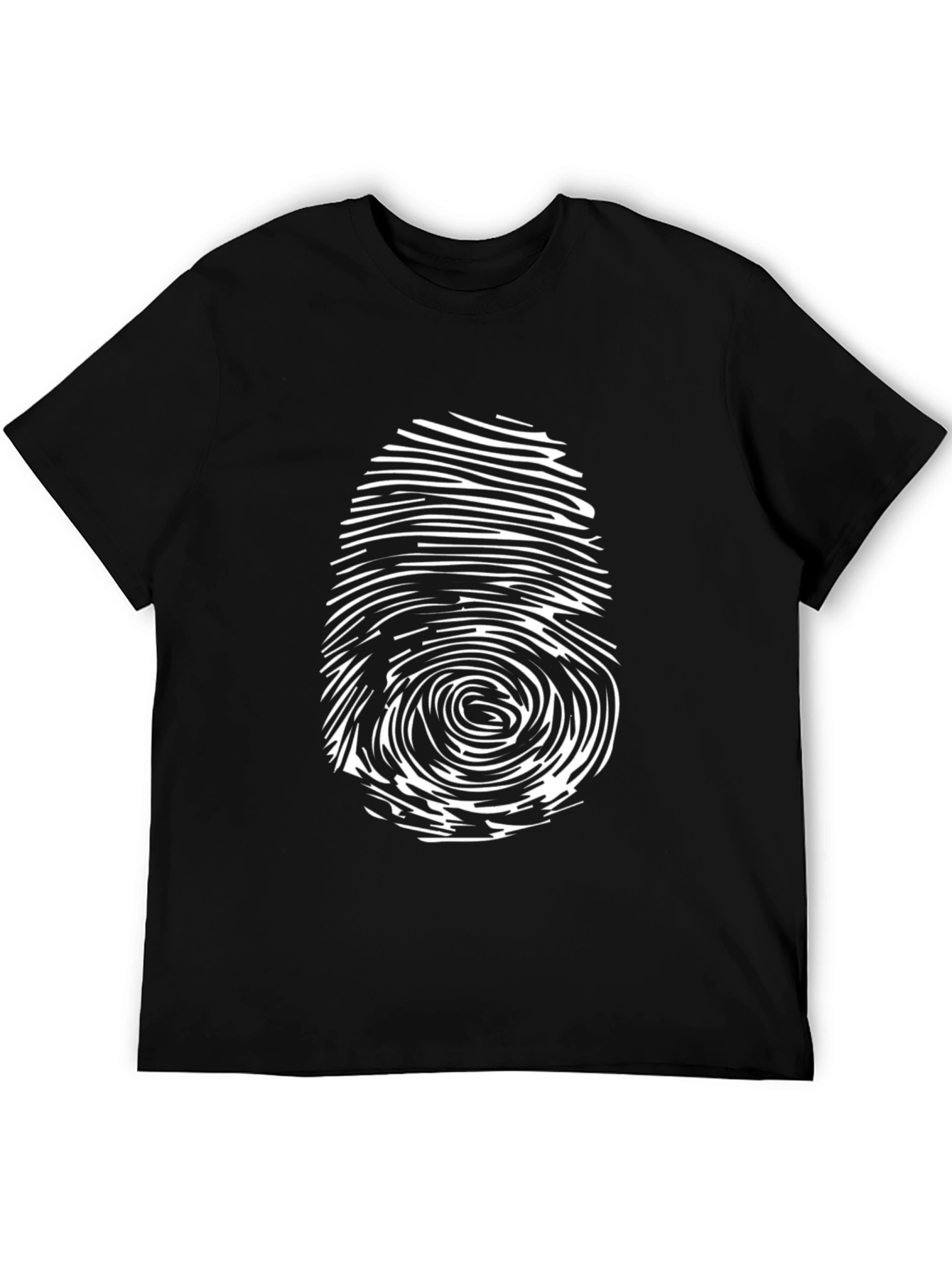 Unique Fingerprint Graphic Black T-Shirt