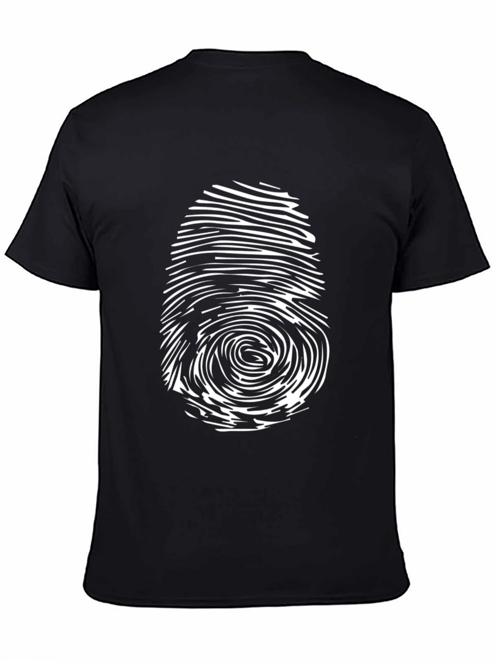 Unique Fingerprint Graphic Black T-Shirt