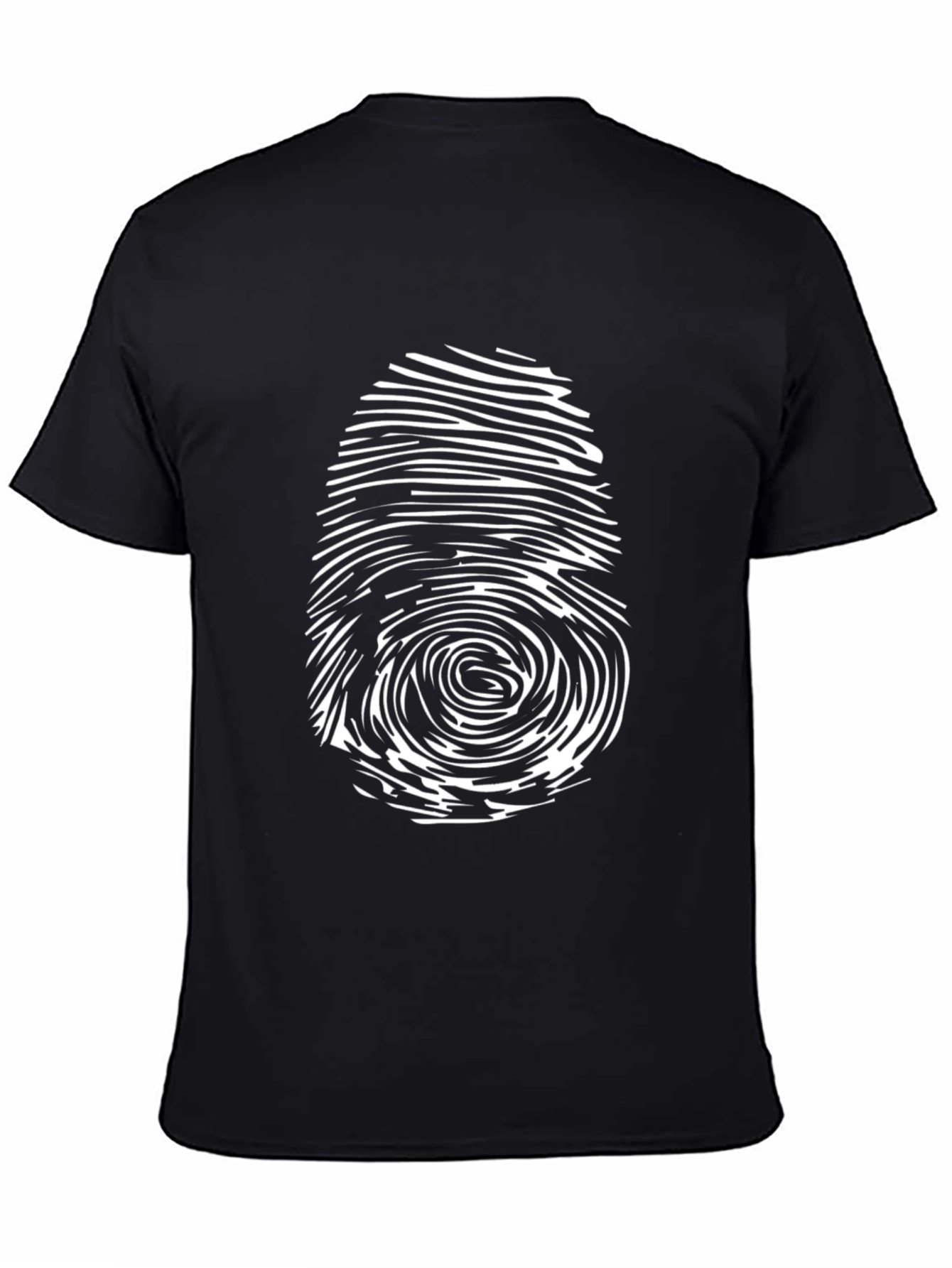 Unique Fingerprint Graphic Black T-Shirt