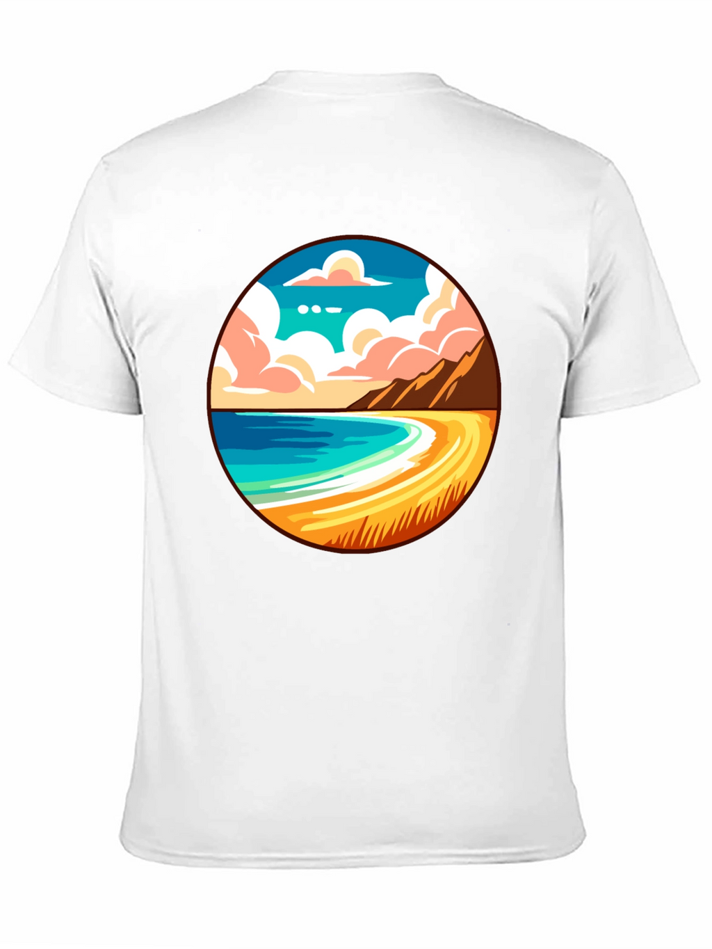 Beach Scene Graphic Tee - Black