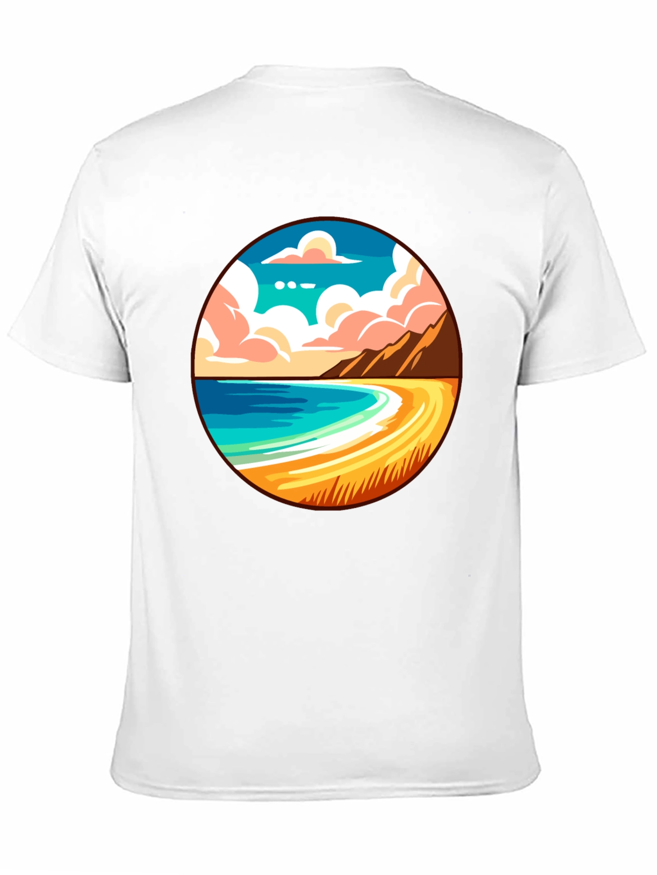 Beach Scene Graphic Tee - Black