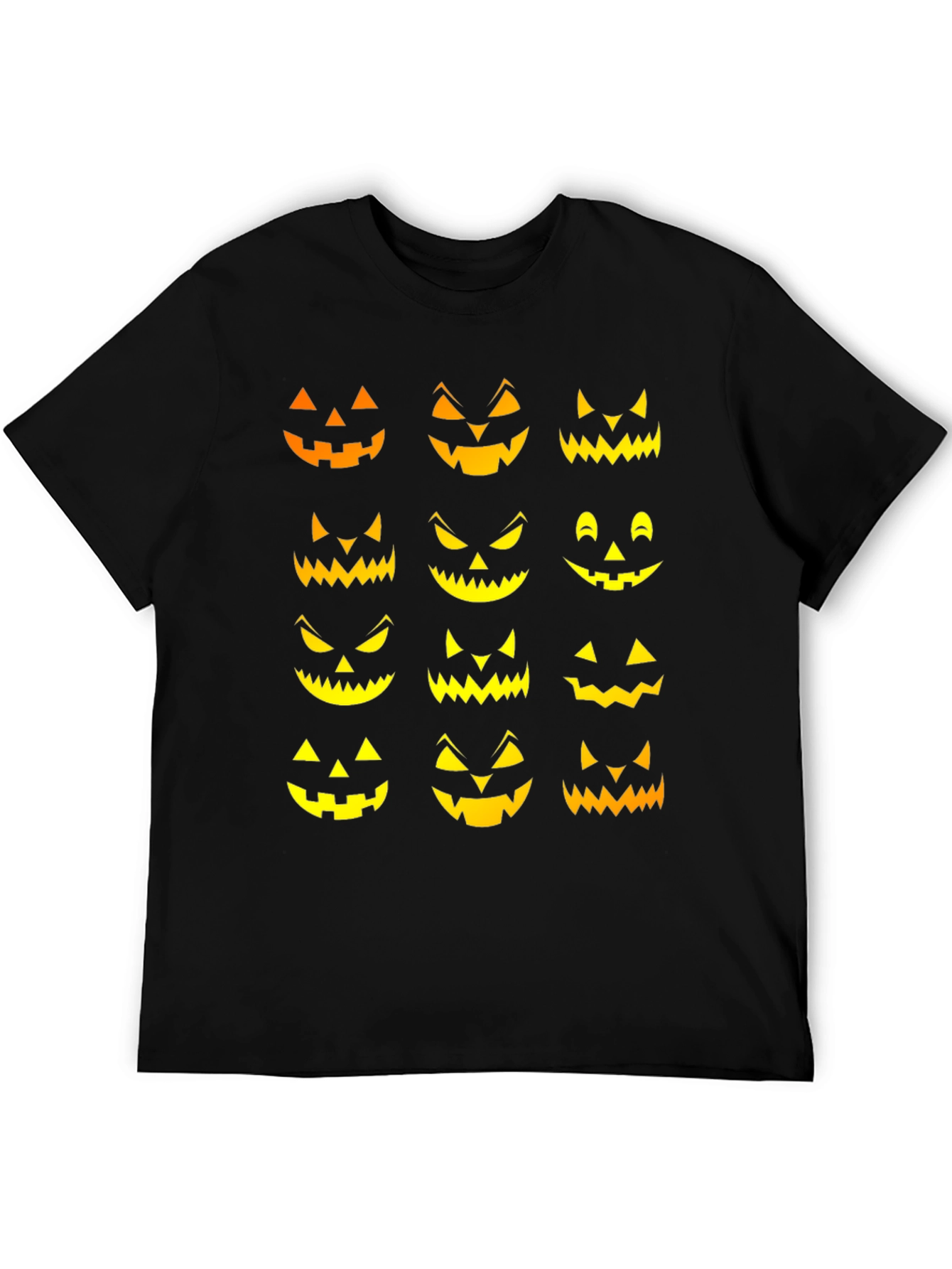 Spooky Jack-o-Lantern Faces Halloween T-Shirt