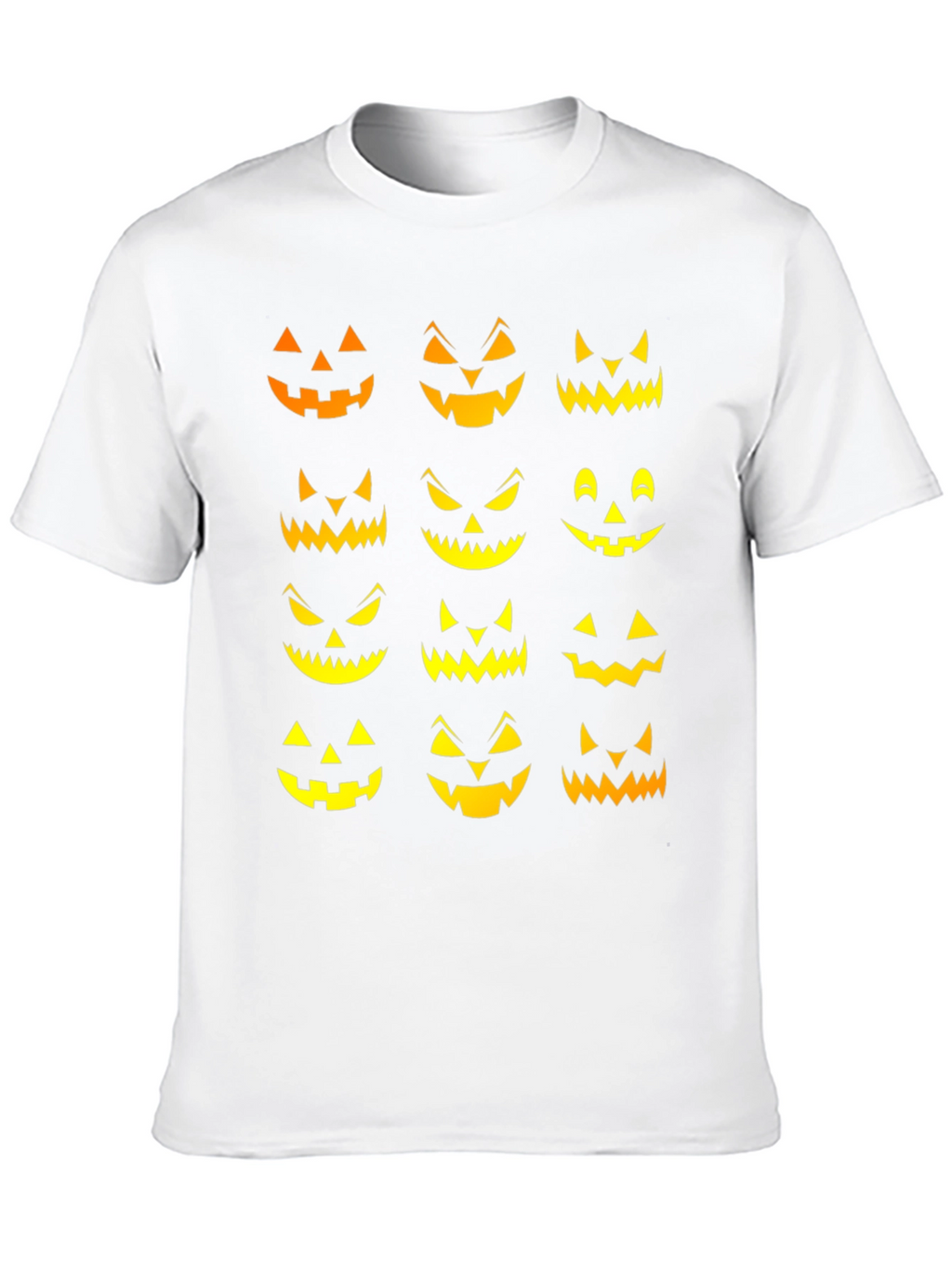 Spooky Jack-o-Lantern Faces Halloween T-Shirt