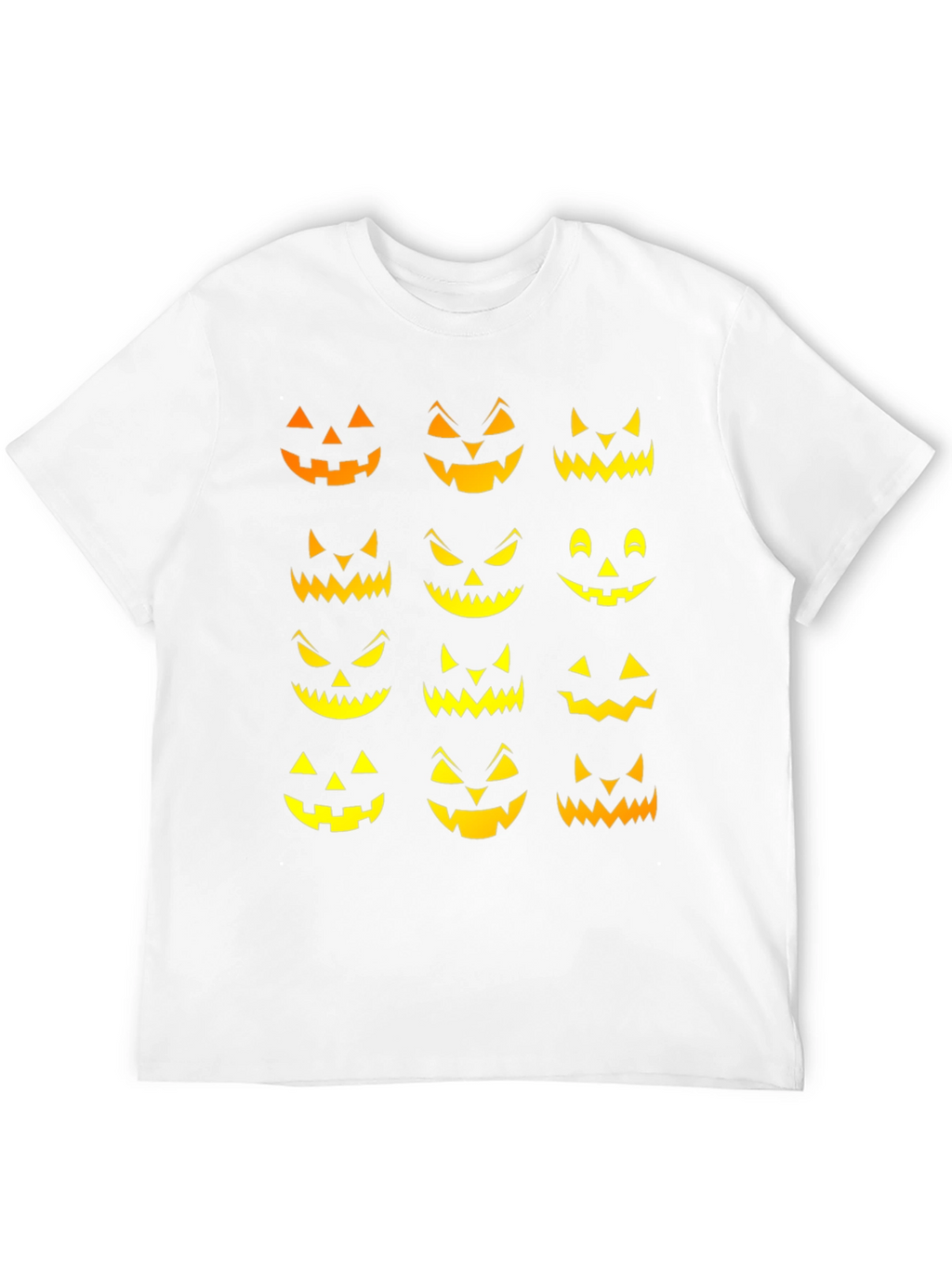 Spooky Jack-o-Lantern Faces Halloween T-Shirt