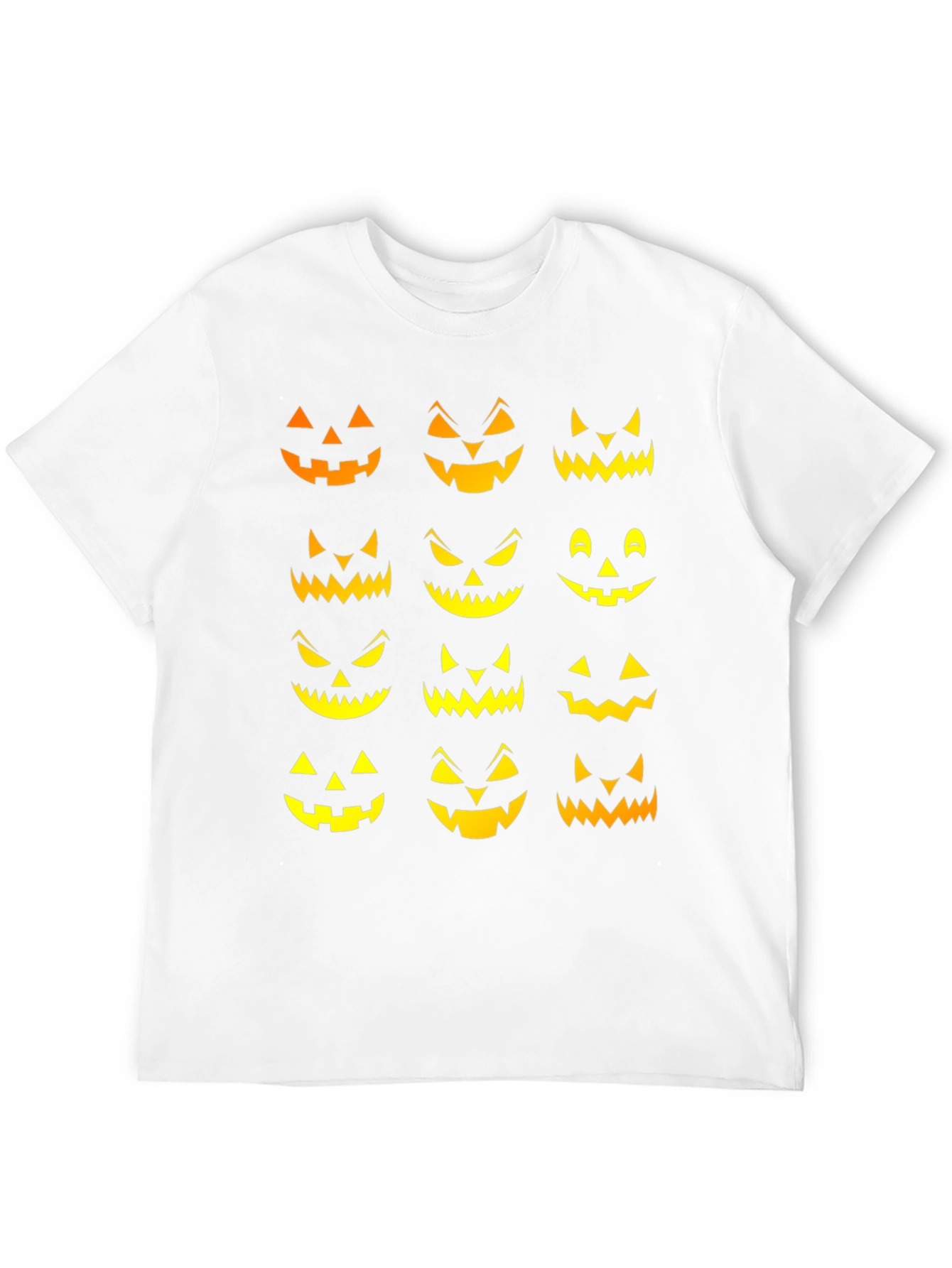 Spooky Jack-o-Lantern Faces Halloween T-Shirt