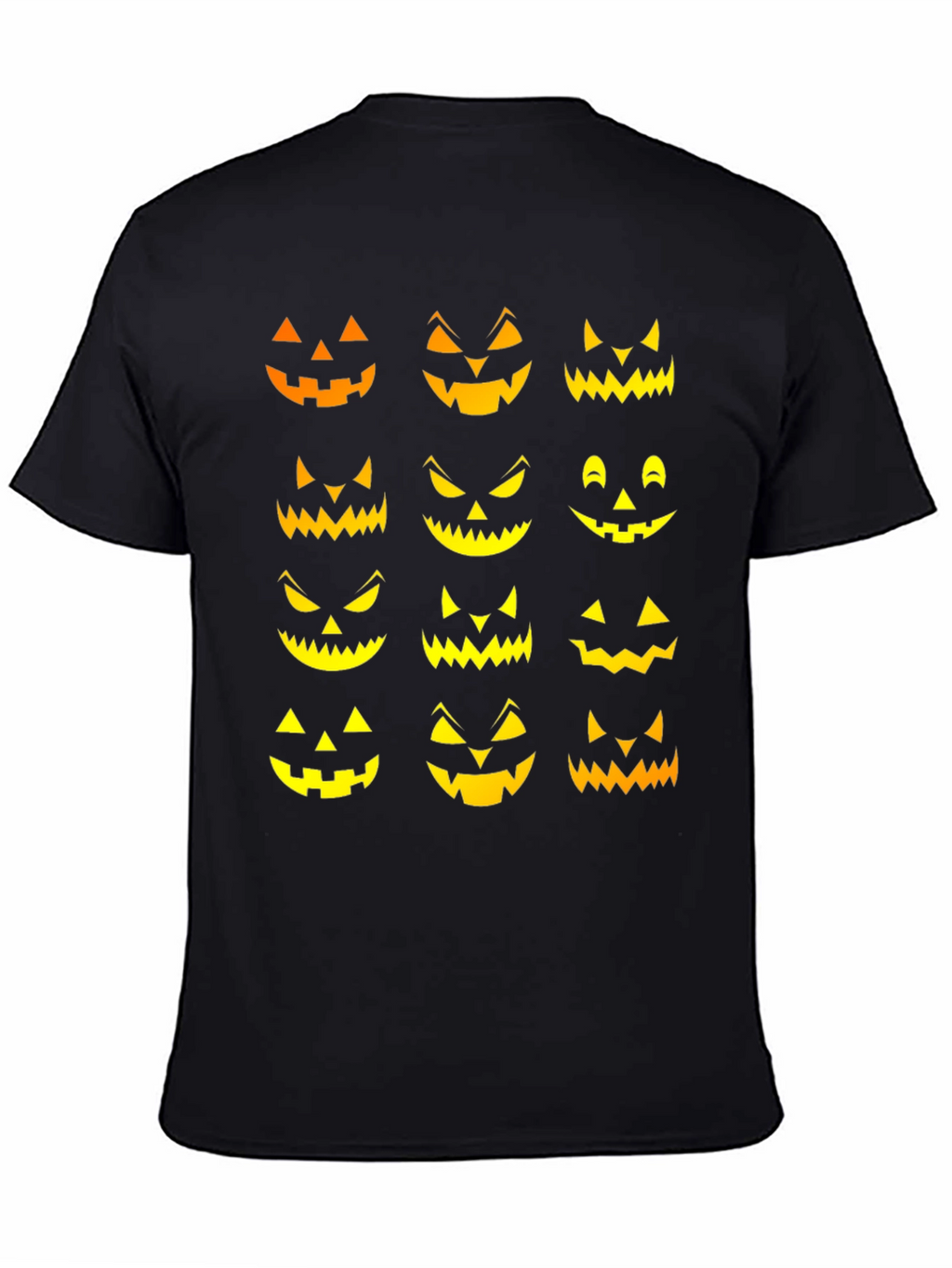 Spooky Jack-o-Lantern Faces Halloween T-Shirt
