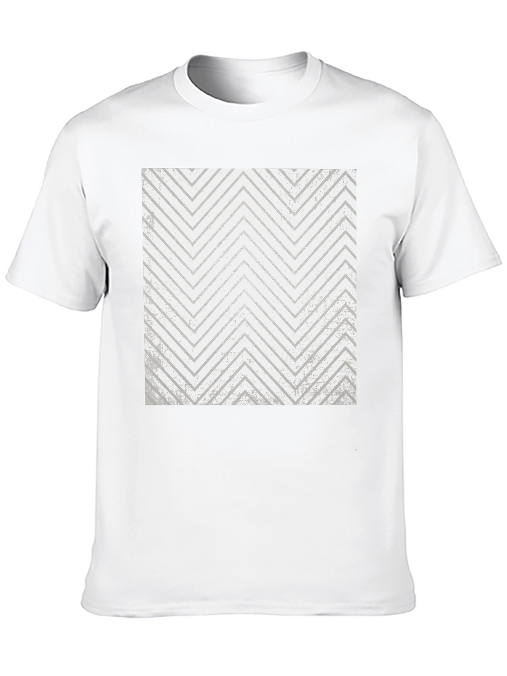 Mens Black T-Shirt with Geometric Zigzag Print