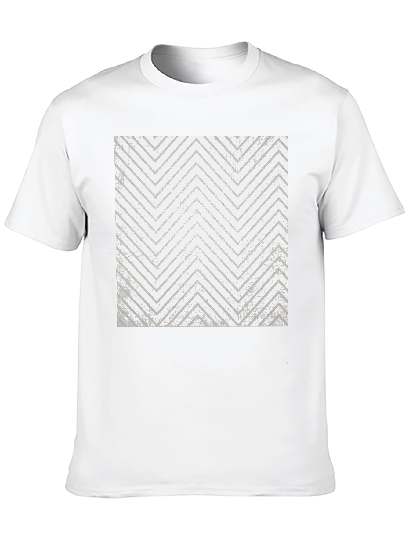 Mens Black T-Shirt with Geometric Zigzag Print