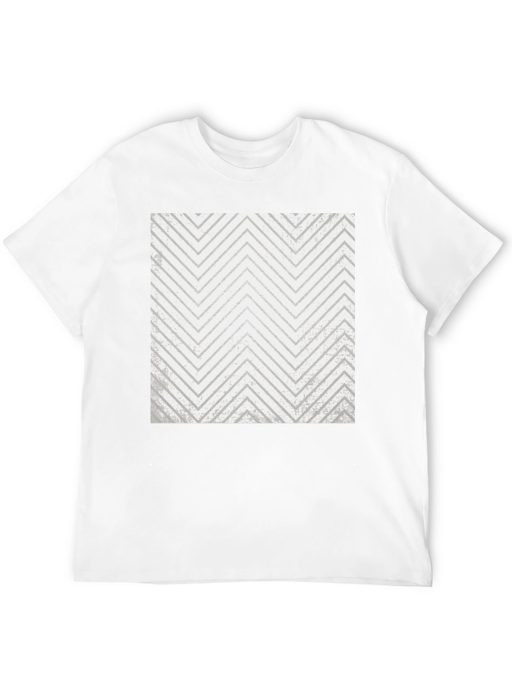Mens Black T-Shirt with Geometric Zigzag Print