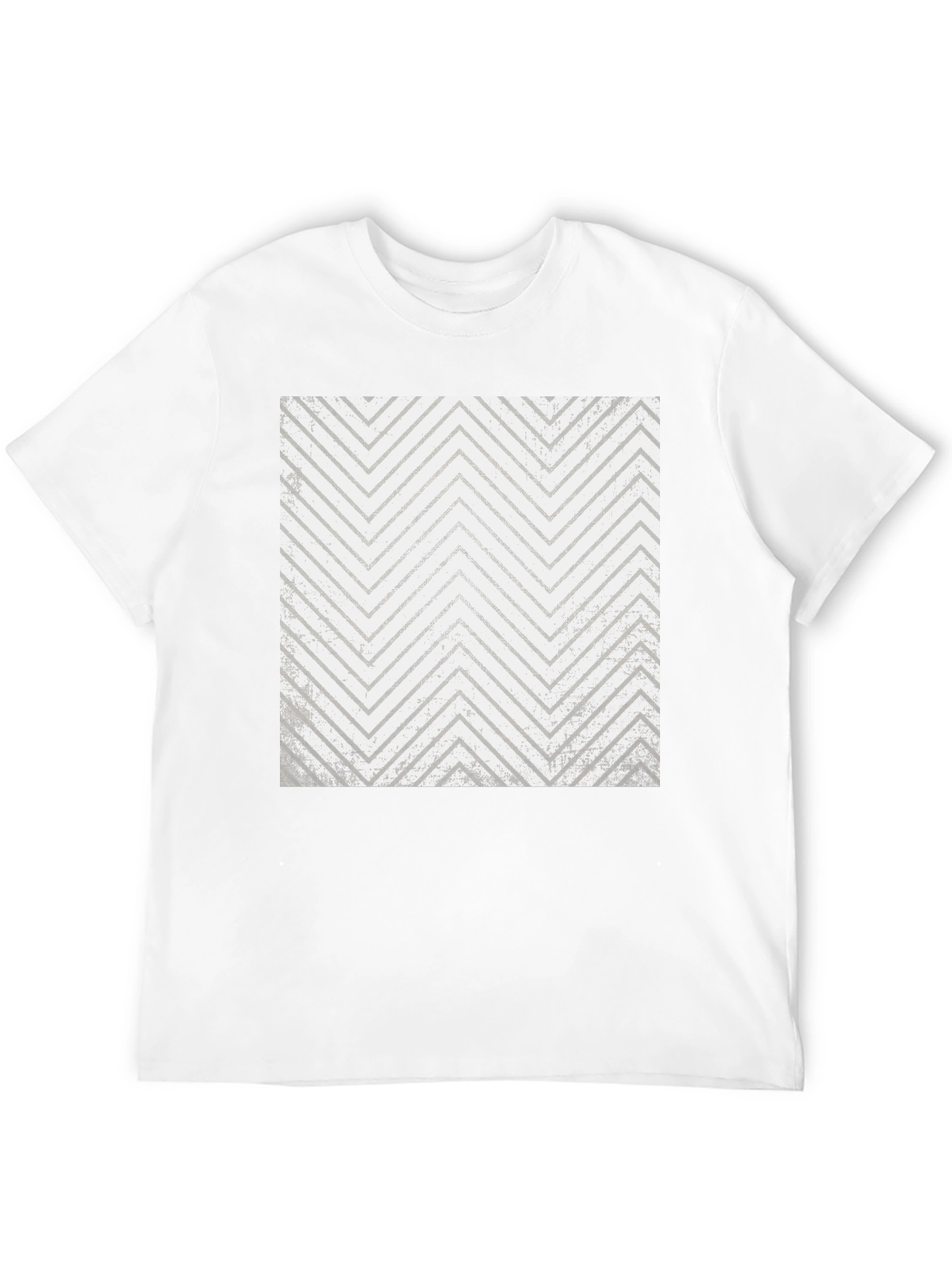 Mens Black T-Shirt with Geometric Zigzag Print
