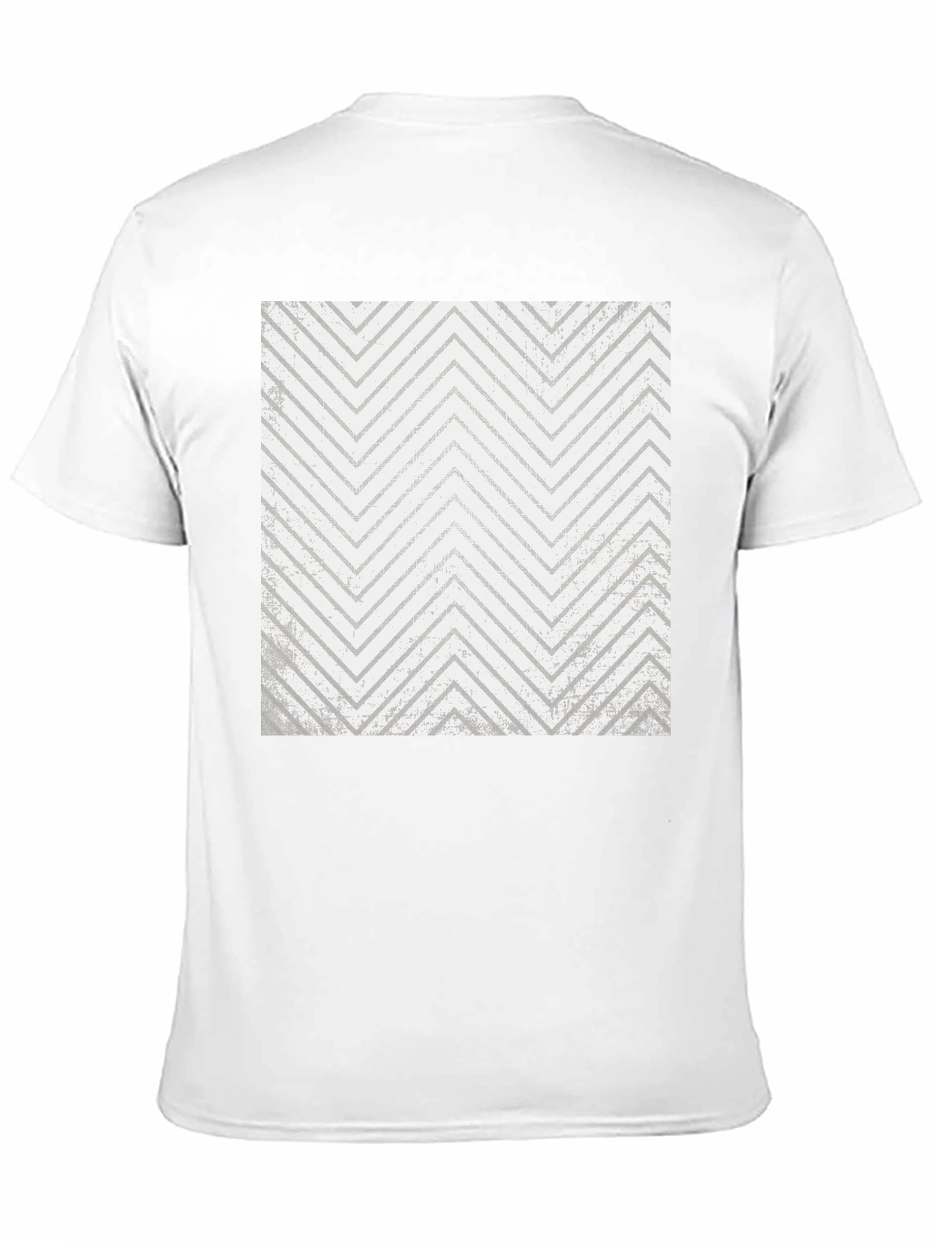 Mens Black T-Shirt with Geometric Zigzag Print