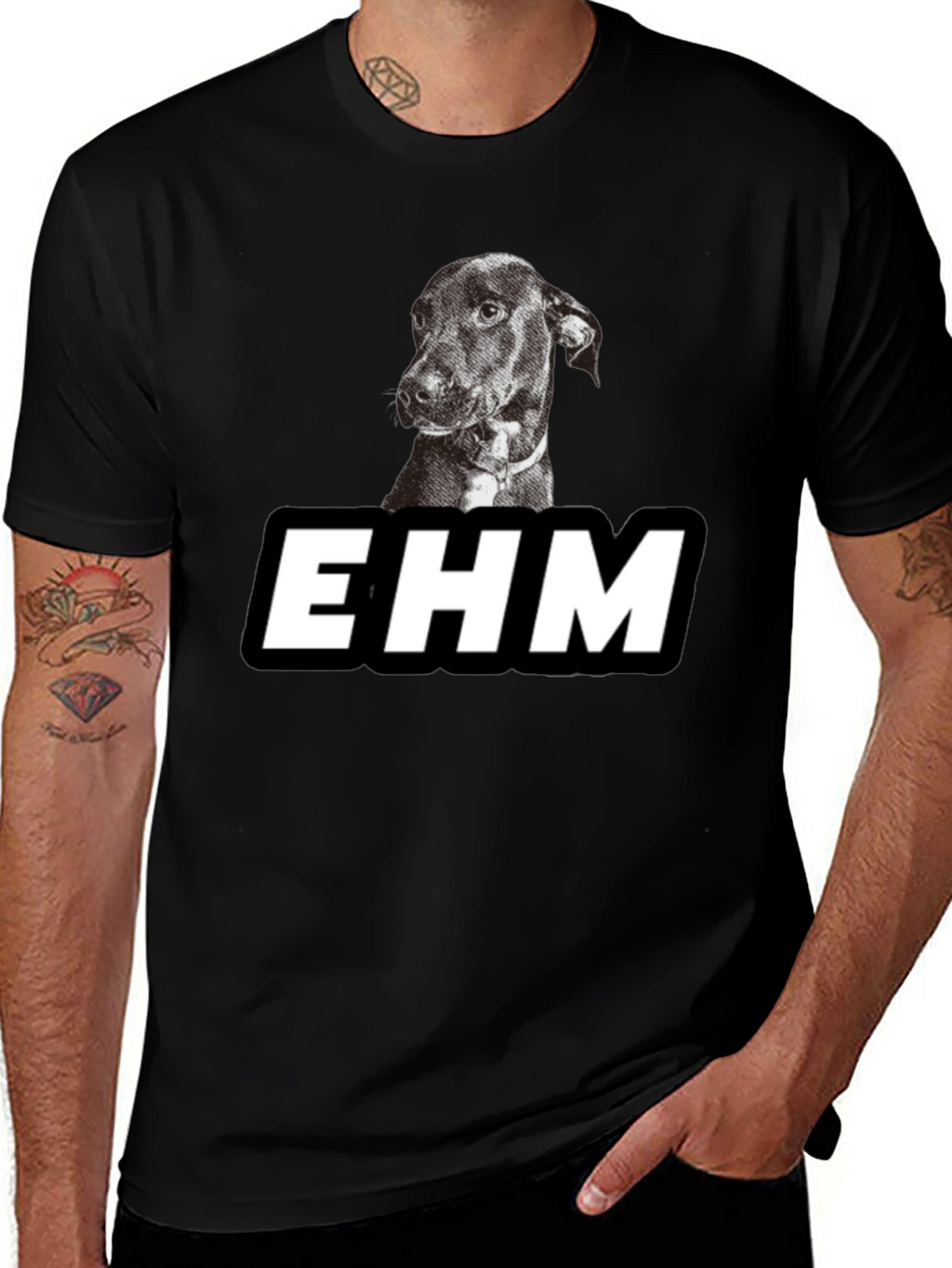 EHM Dog Graphic Black T-Shirt