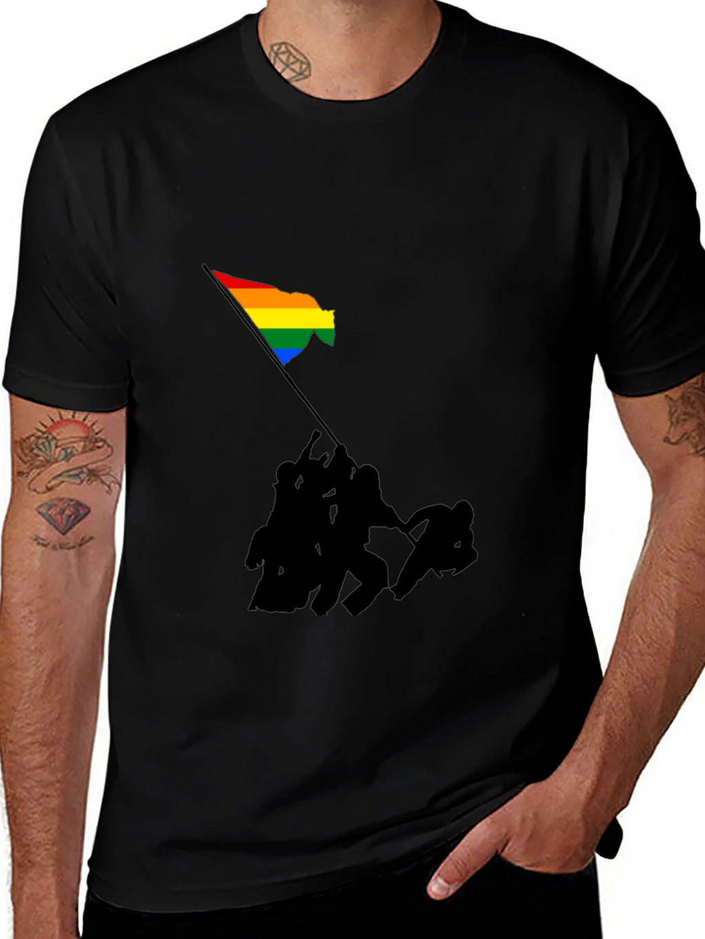 Pride Flag Raising Graphic T-Shirt