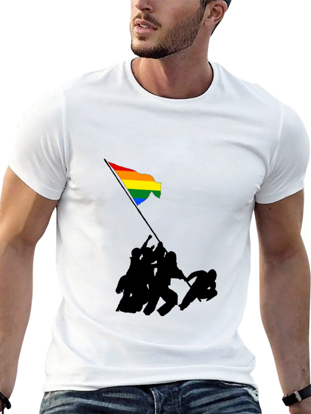 Pride Flag Raising Graphic T-Shirt