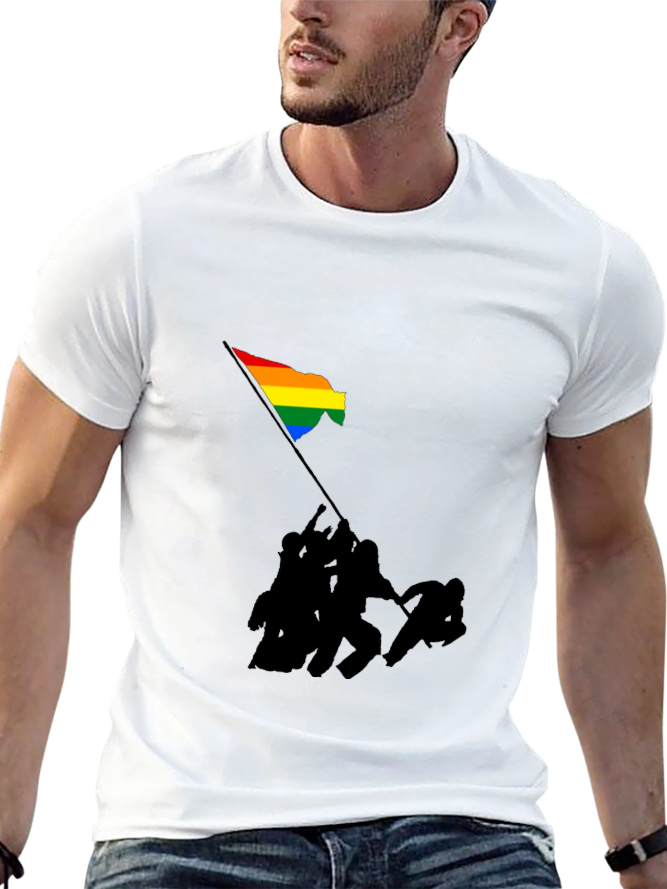 Pride Flag Raising Graphic T-Shirt