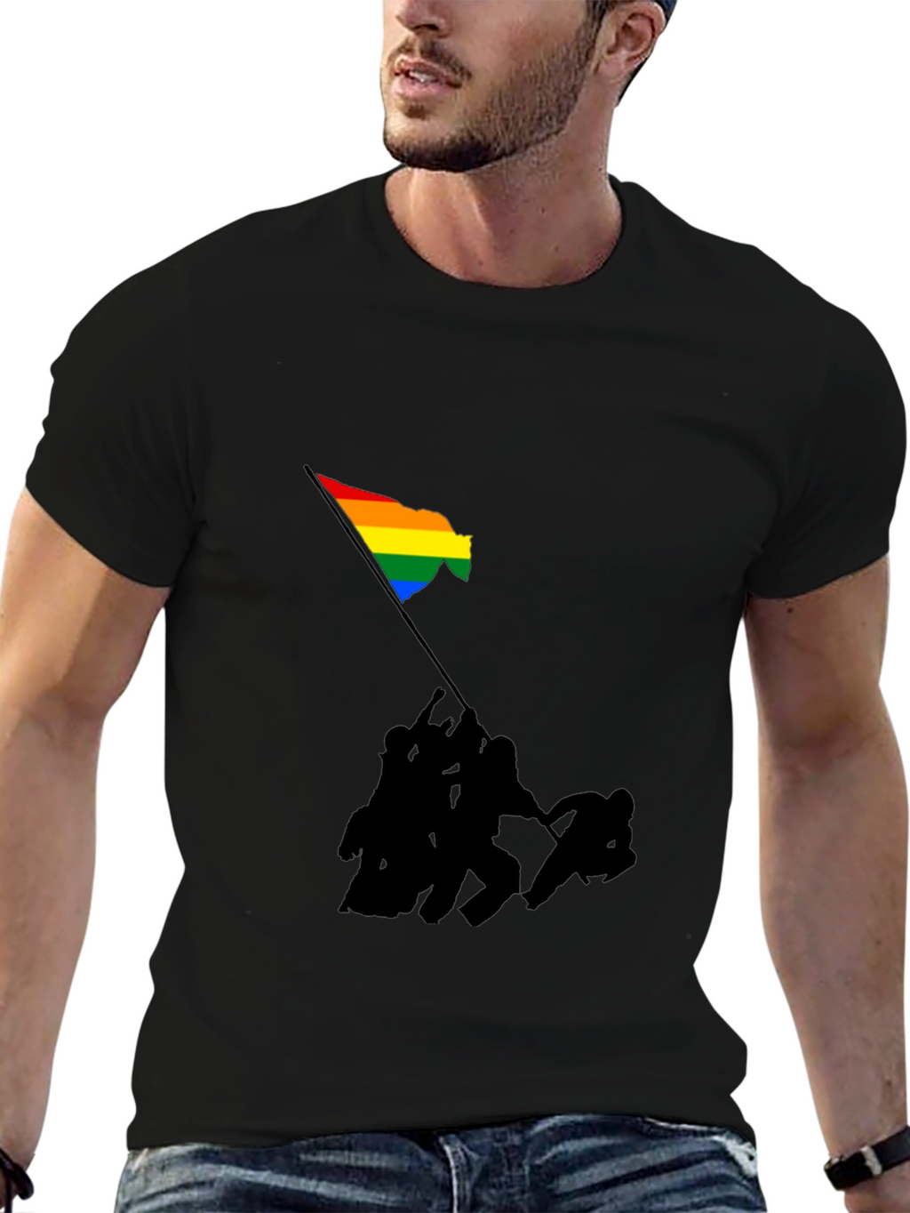 Pride Flag Raising Graphic T-Shirt