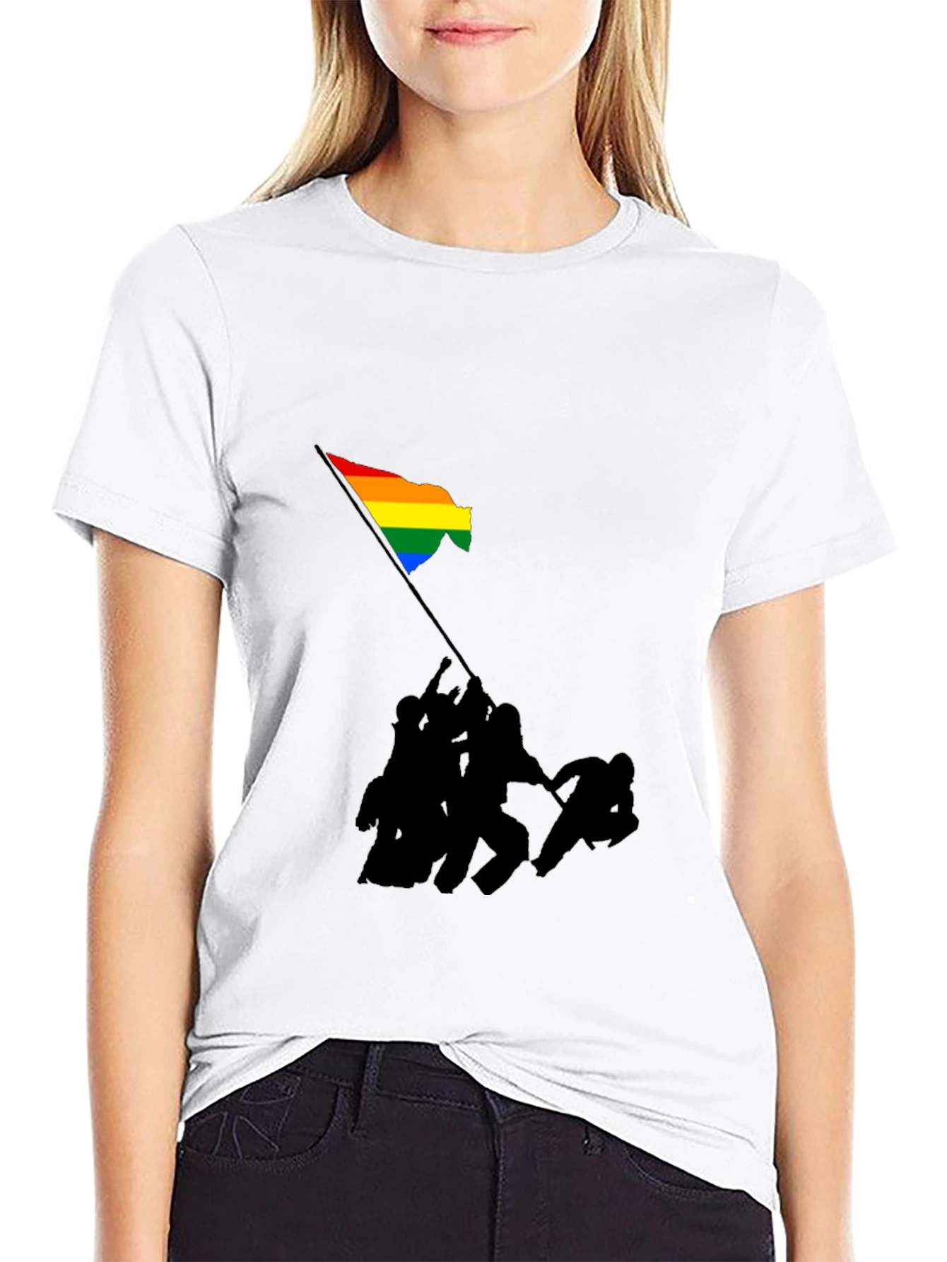 Pride Flag Raising Graphic T-Shirt