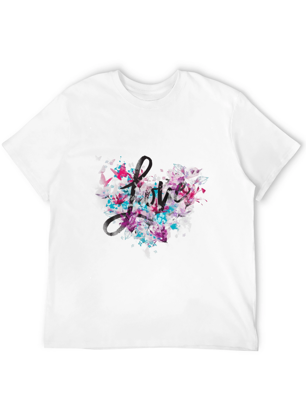 Abstract Heart Graphic Tee - Black Casual T-Shirt