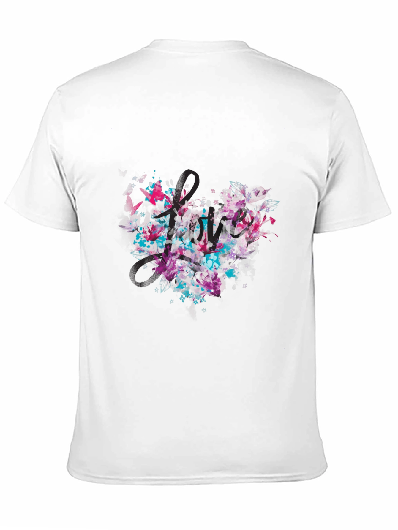 Abstract Heart Graphic Tee - Black Casual T-Shirt