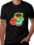 Donut & Coffee Graphic Tee - Sweet Treat Style