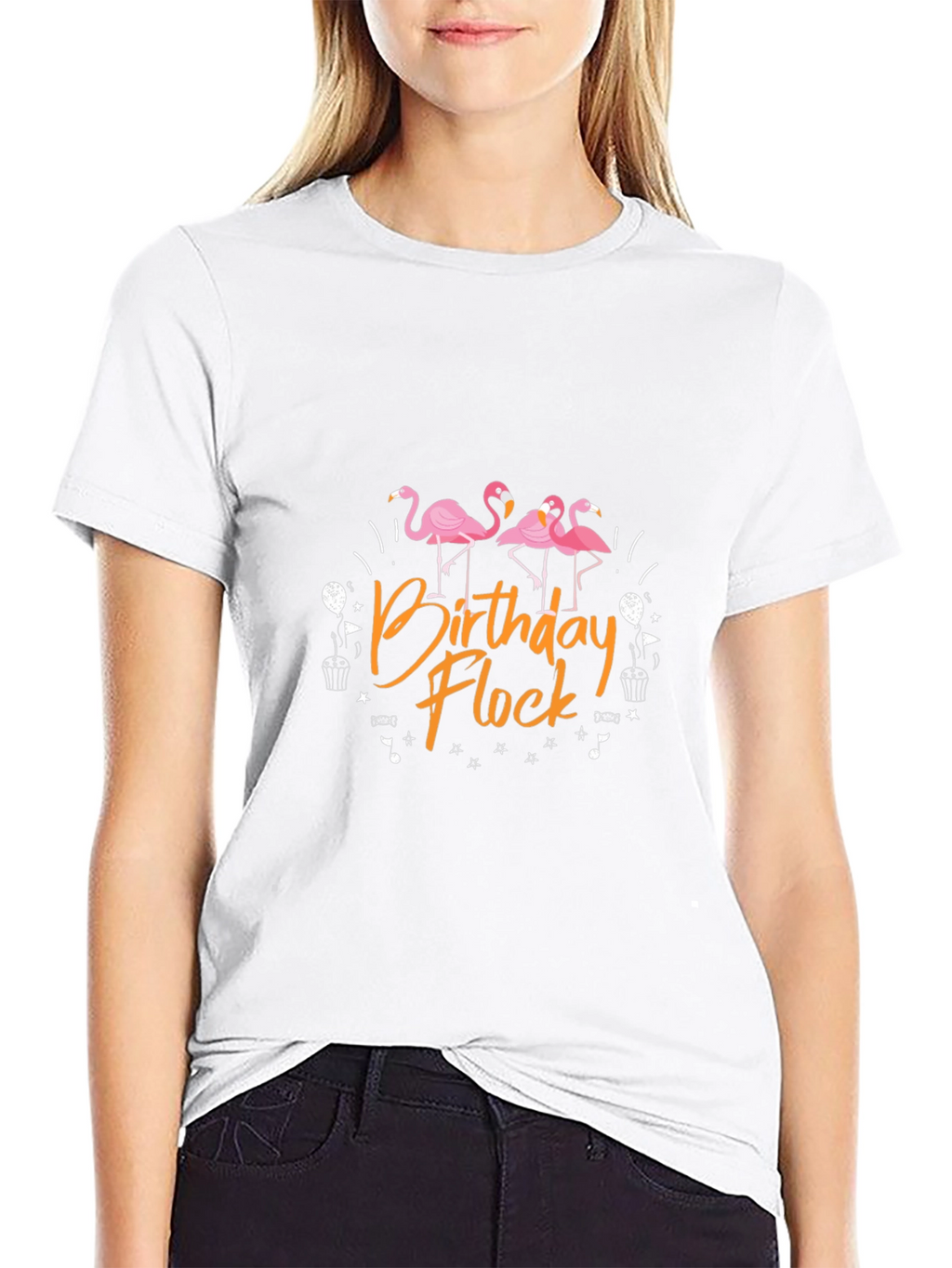 Birthday Flock T-Shirt - Flamingo Party
