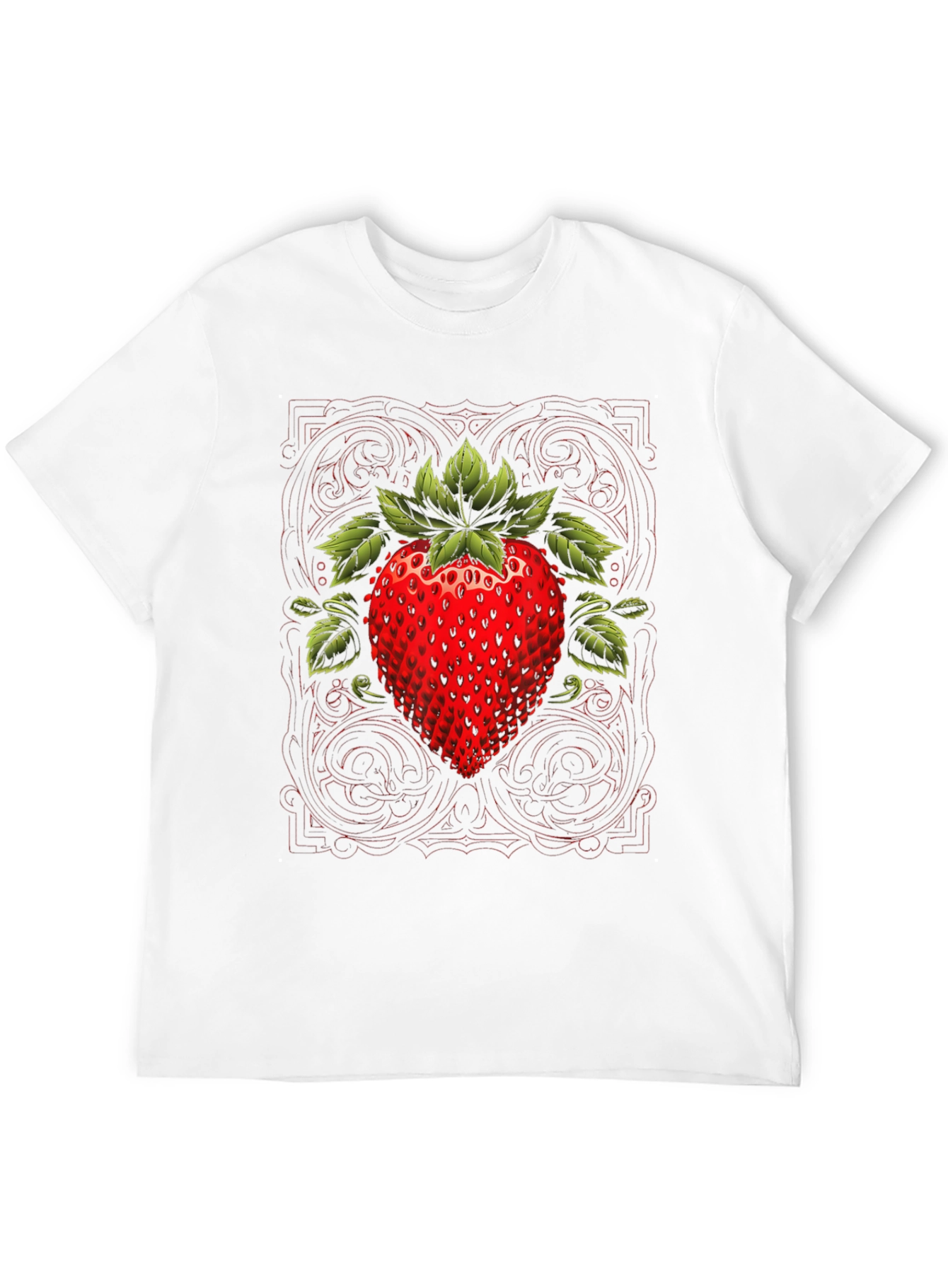 Strawberry Graphic Print Black Tee