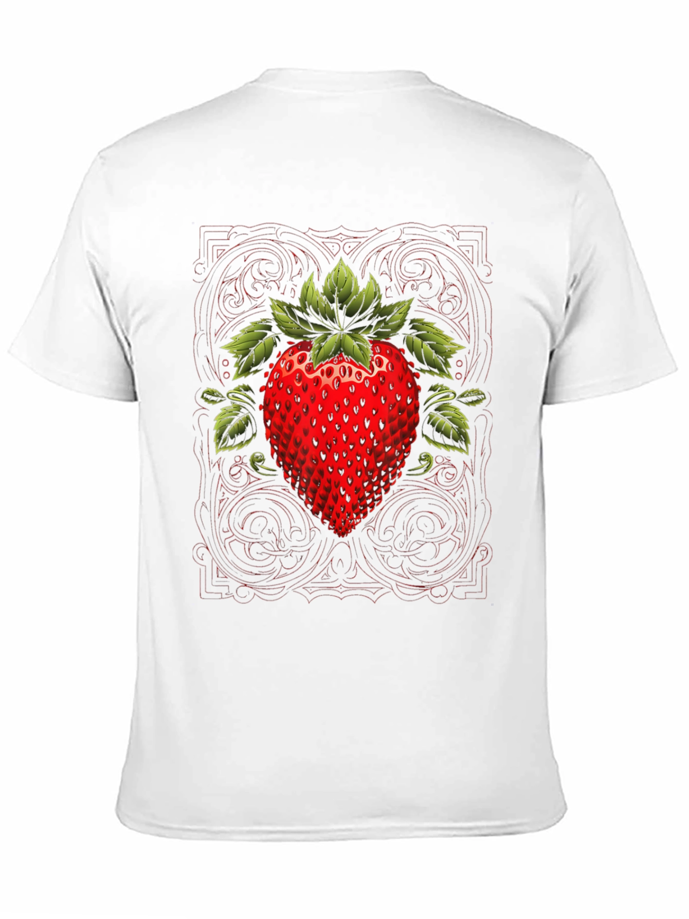 Strawberry Graphic Print Black Tee