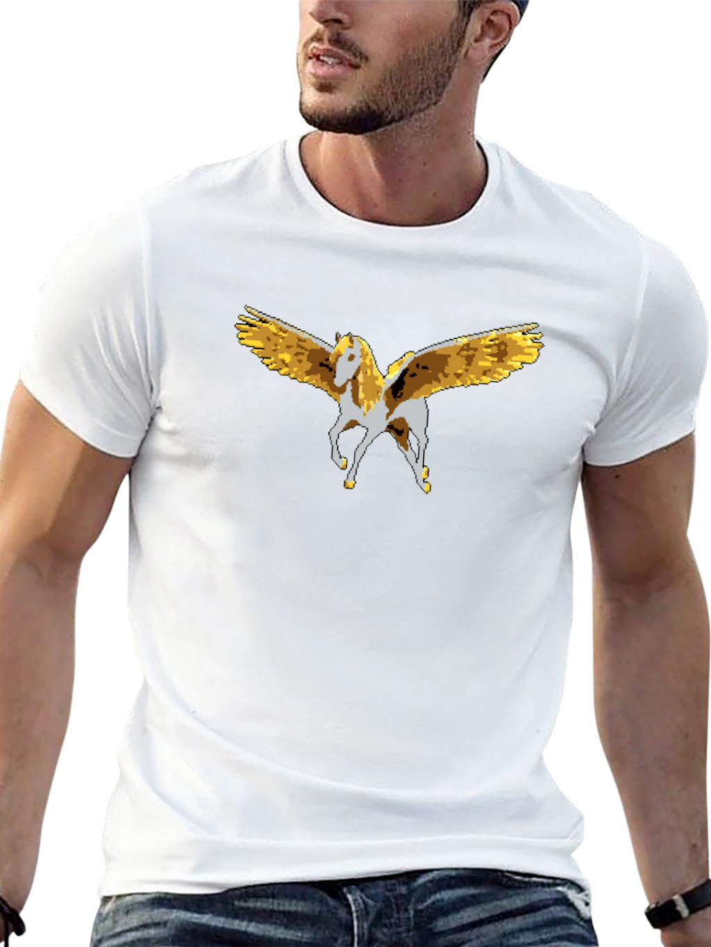 Pixel Pegasus Graphic T-Shirt - Black