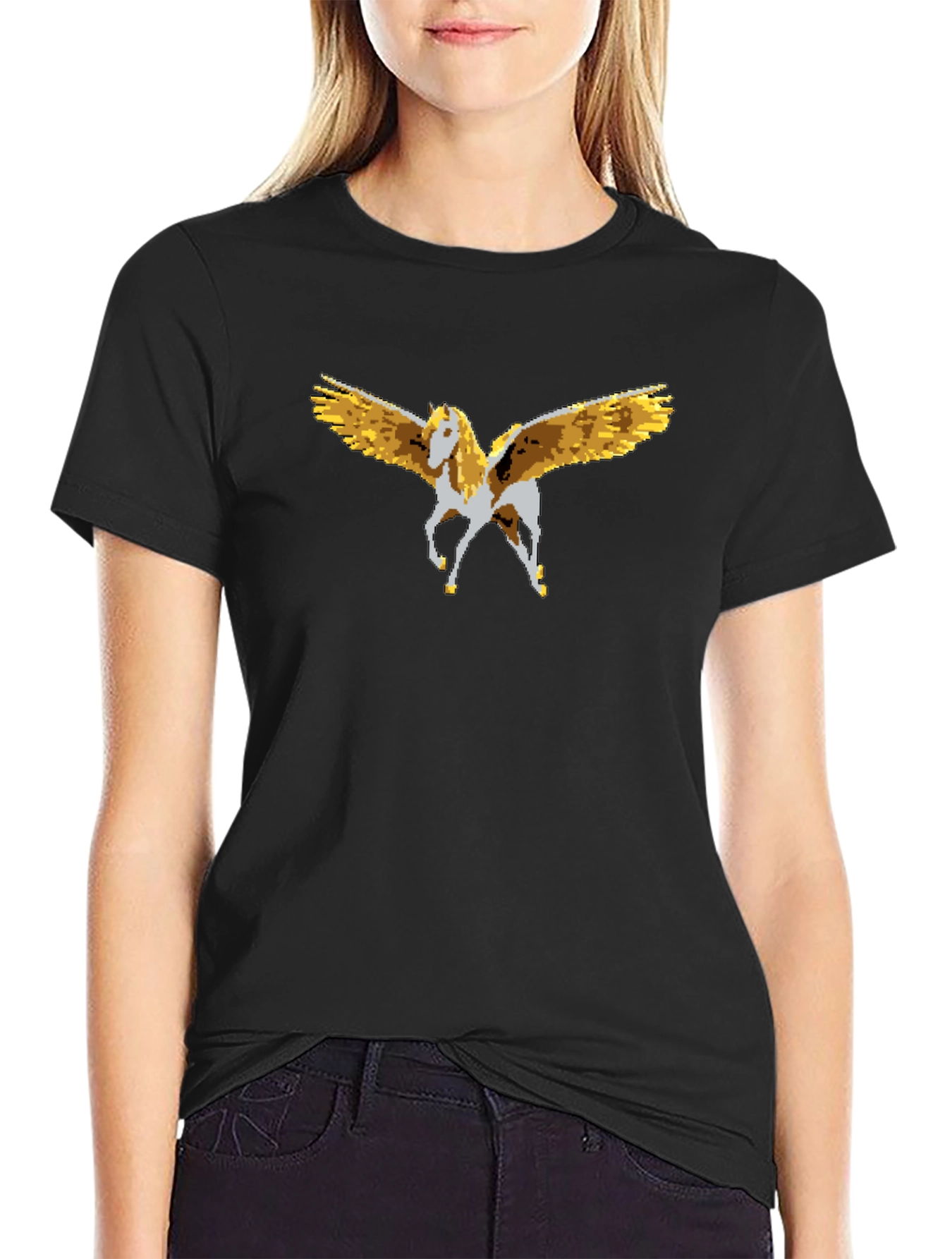 Pixel Pegasus Graphic T-Shirt - Black