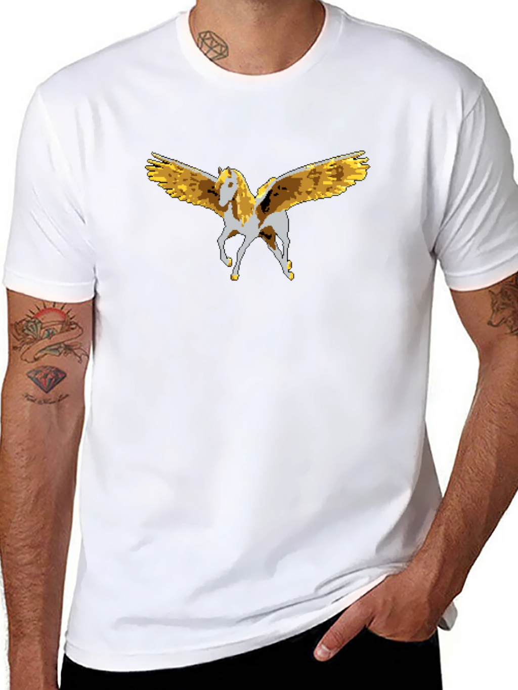 Pixel Pegasus Graphic T-Shirt - Black
