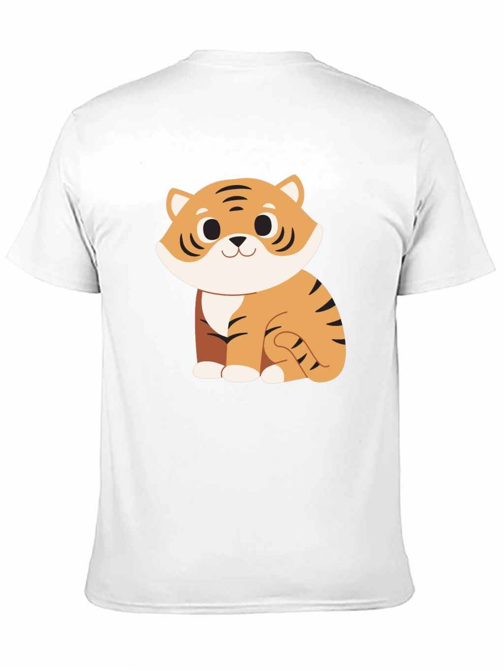 Cute Cartoon Tiger Graphic Black T-Shirt