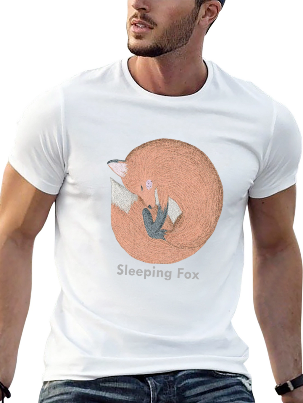 Sleeping Fox Graphic T-Shirt - Soft & Stylish
