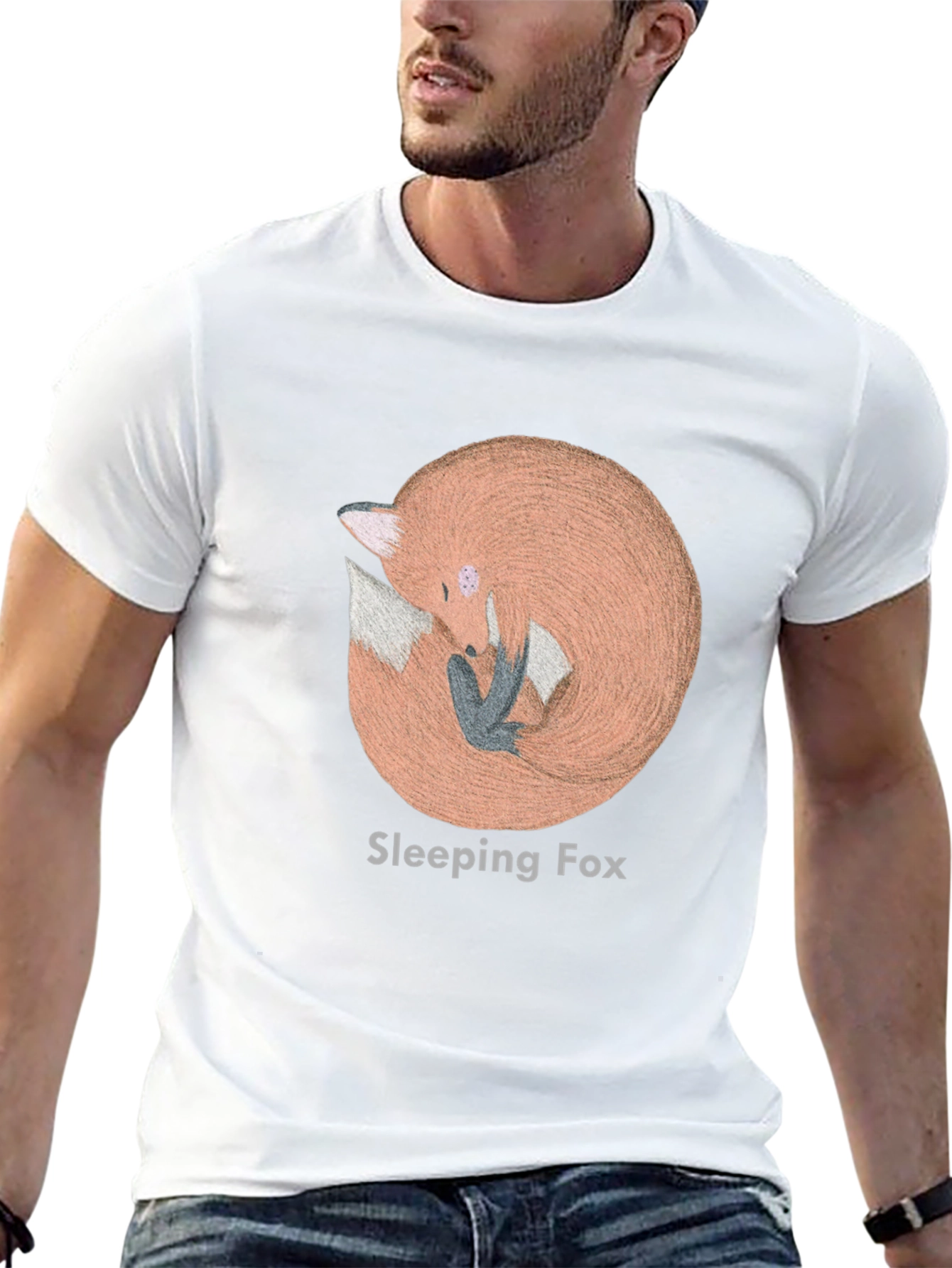 Sleeping Fox Graphic T-Shirt - Soft & Stylish