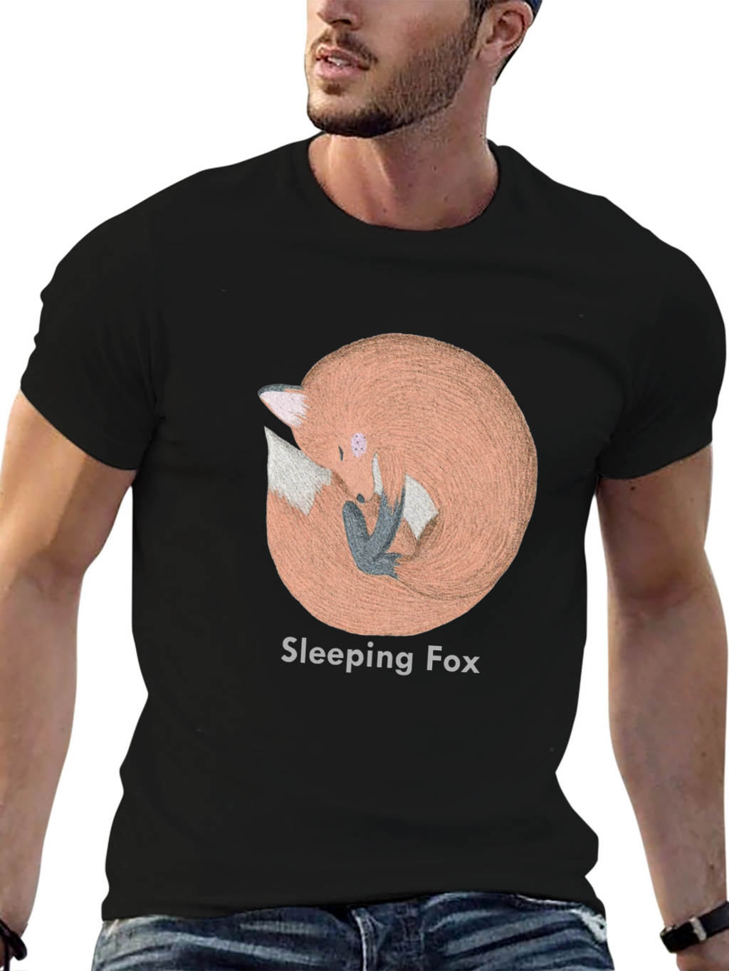 Sleeping Fox Graphic T-Shirt - Soft & Stylish