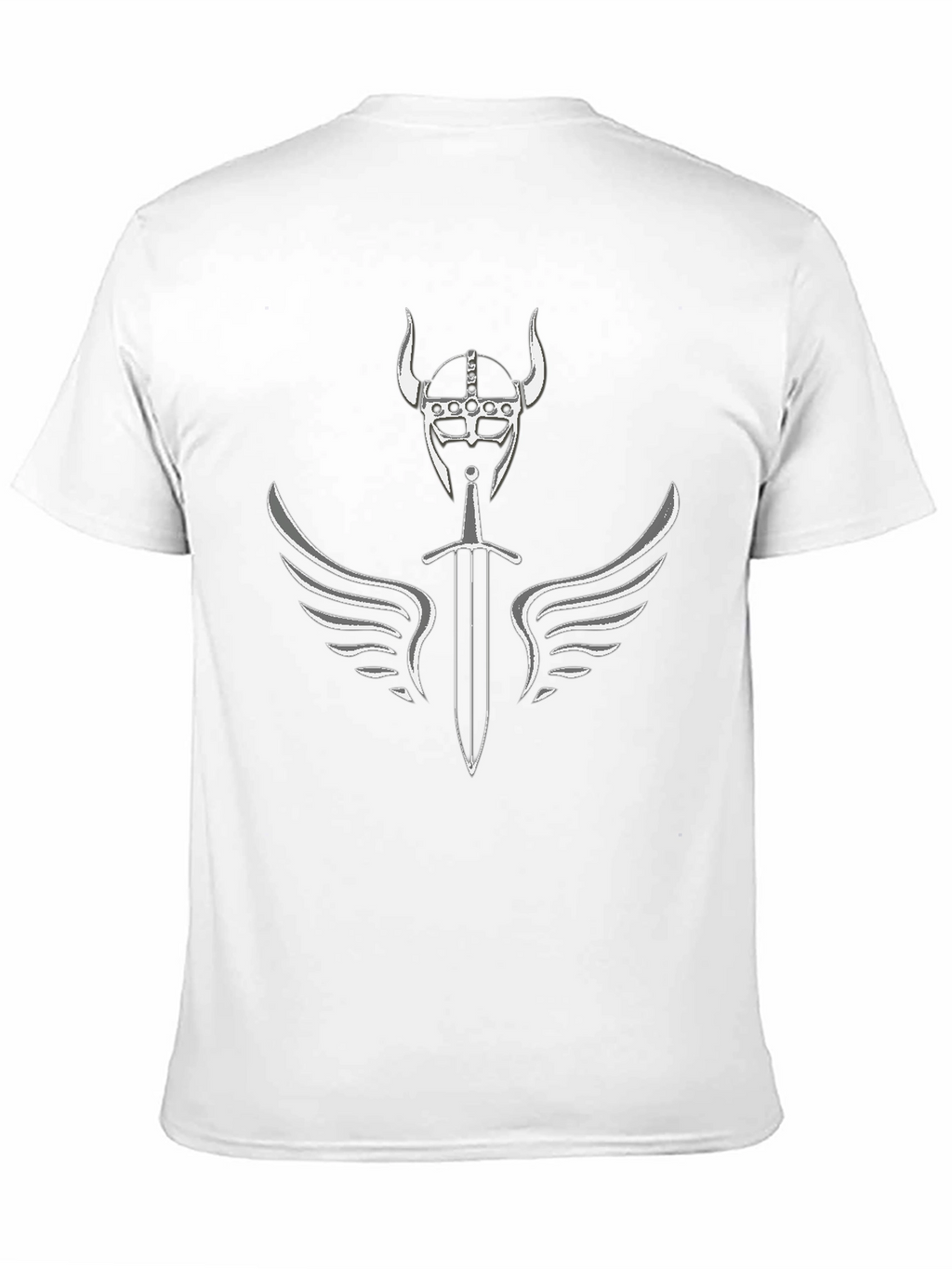 Viking Helmet Sword Wings Graphic T-Shirt