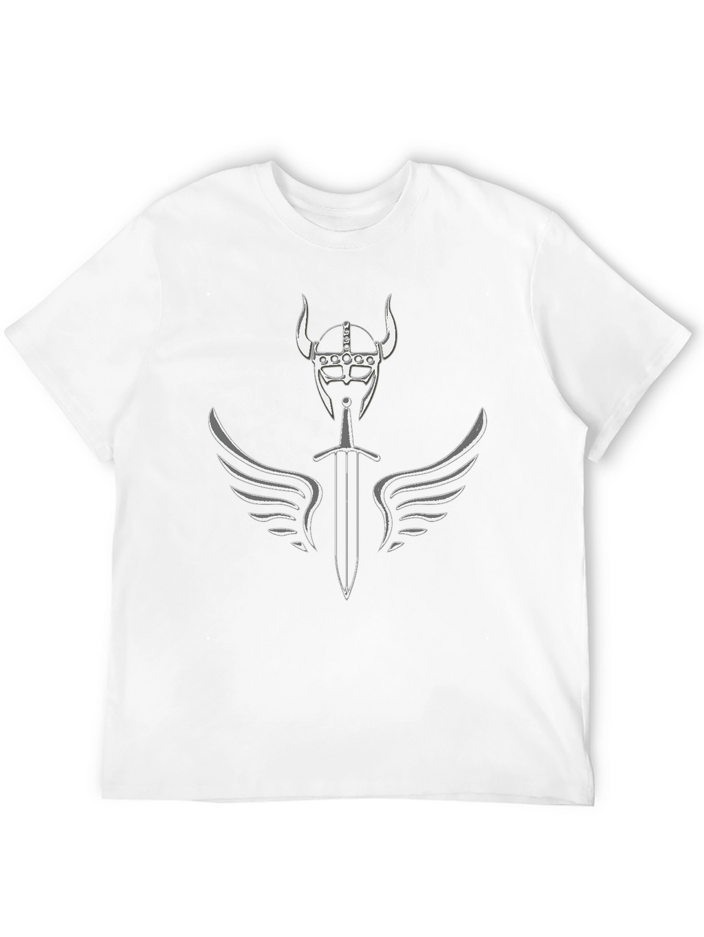 Viking Helmet Sword Wings Graphic T-Shirt
